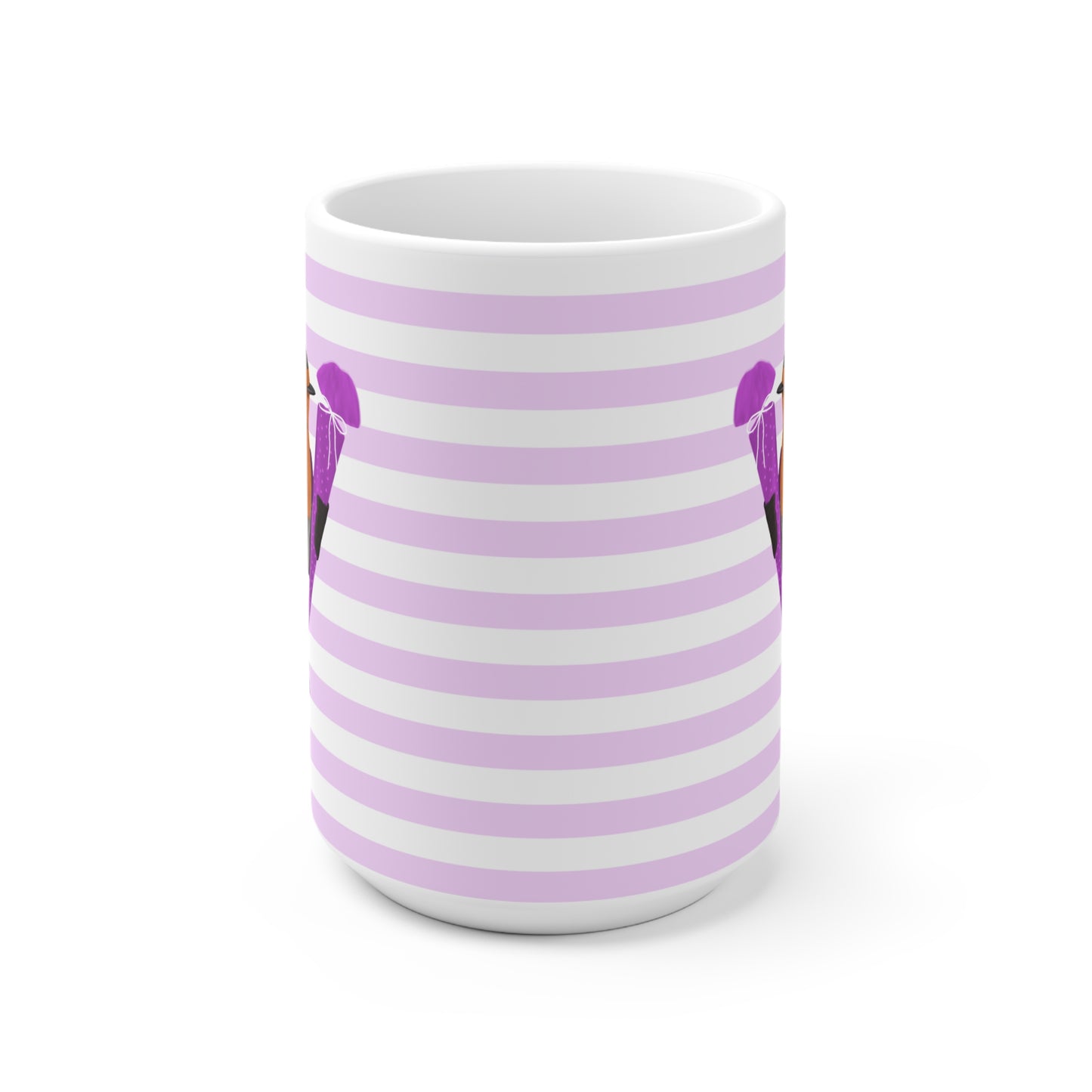 Rotkehlchen Vogel Tasse als Geschenk zur Einschulung Rosa Weiß