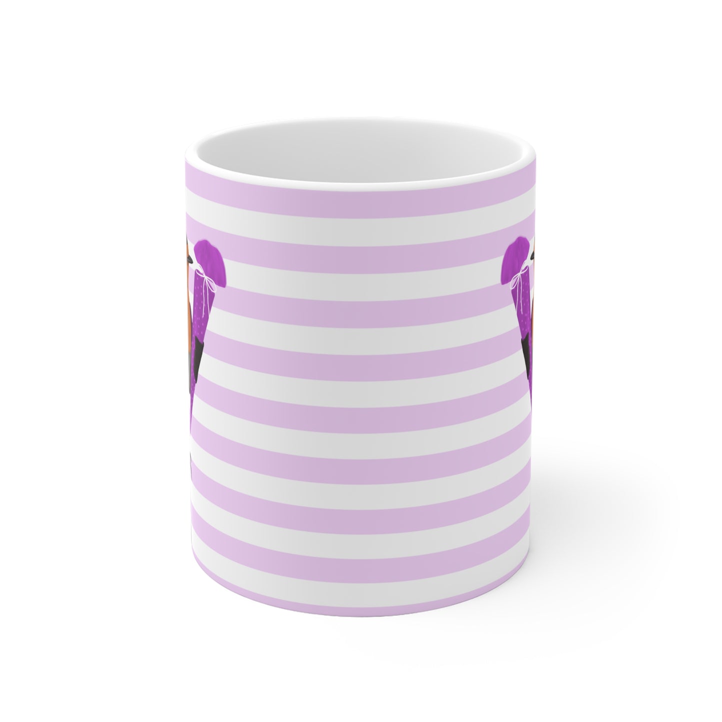 Rotkehlchen Vogel Tasse als Geschenk zur Einschulung Rosa Weiß