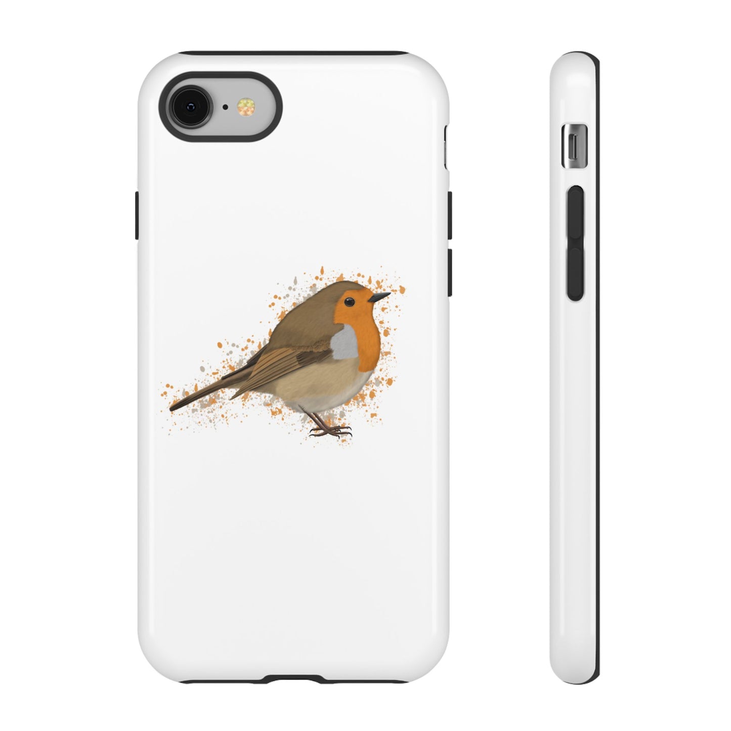 Rotkehlchen Vogel iPhone & Google Pixel Vogelmotiv Handyhülle Weiß
