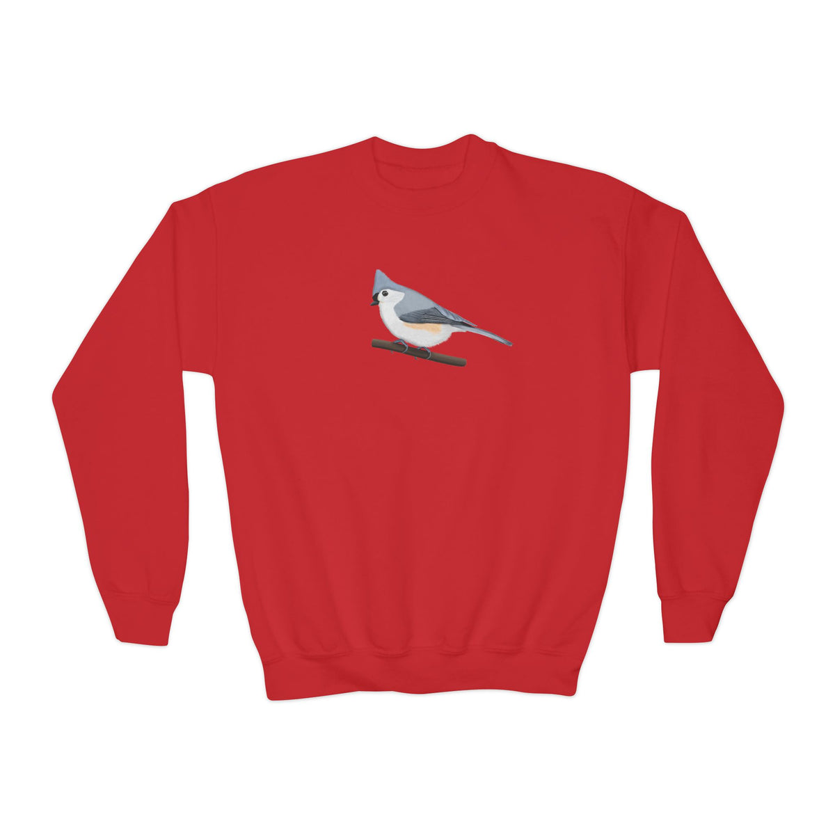 Tufted Titmouse Bird Birdwatching Youth Crewneck Sweatshirt – Casual Kids Clothing, Sweatshirts