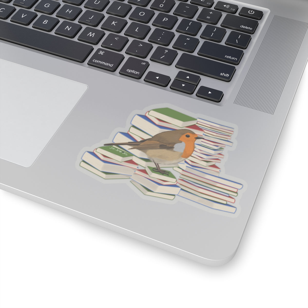Robin Bird and Books Birdlover Bookworm Sticker