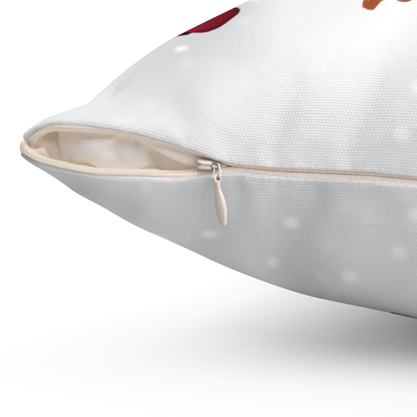 Bearded Reedling on a Winter Branch Christmas Bird Throw Pillow 16"x16"