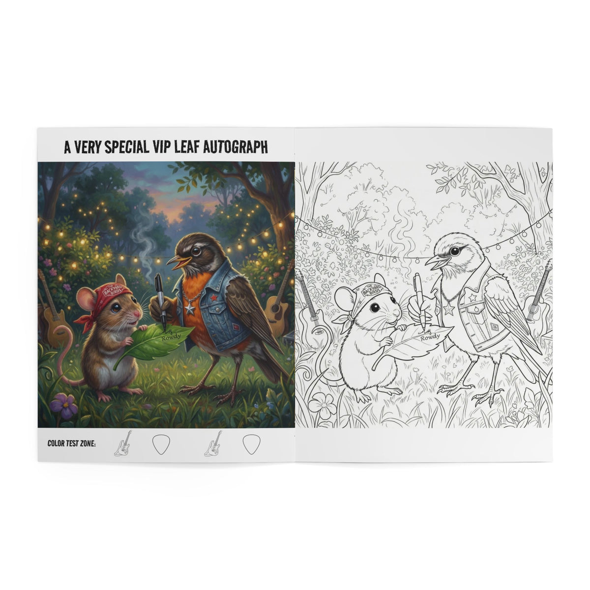 The Backyard Birds Official Coloring Book: A Funny Rock Band Adventure Book –
