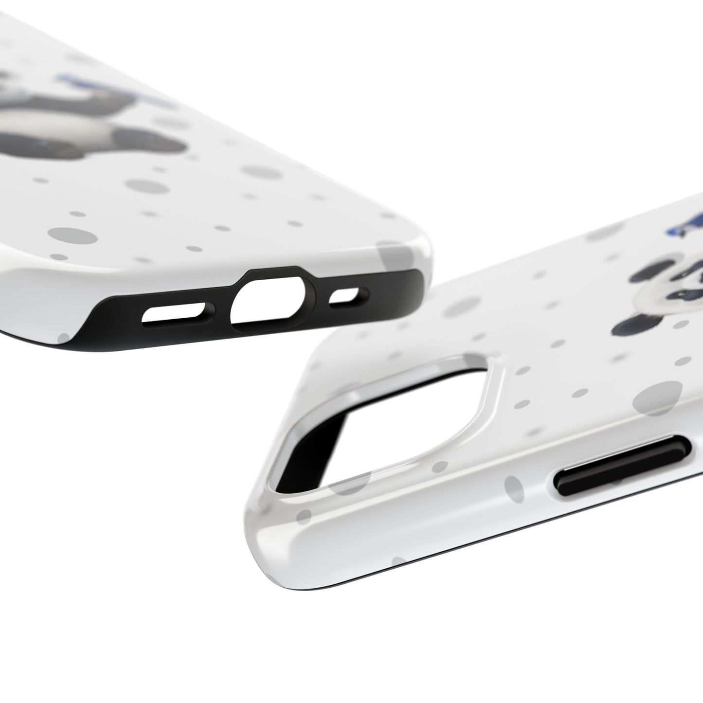 Cute Panda Bear with a Blue Jay Animal iPhone Case - Dual-Layer PC/TPU Protective Cover for iPhone