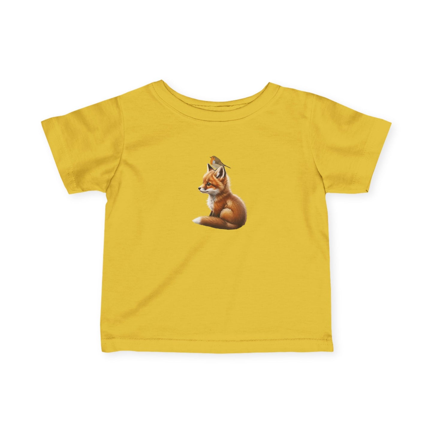 Fuchs mit Rotkehlchen Baby T-Shirt Süßes Tiermotiv