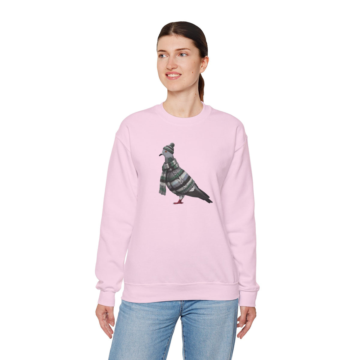 Pigeon Winter Sweatshirt | Bird Watcher Crewneck | Unisex Songbirds Wearing Knit Gift for Bird Lovers