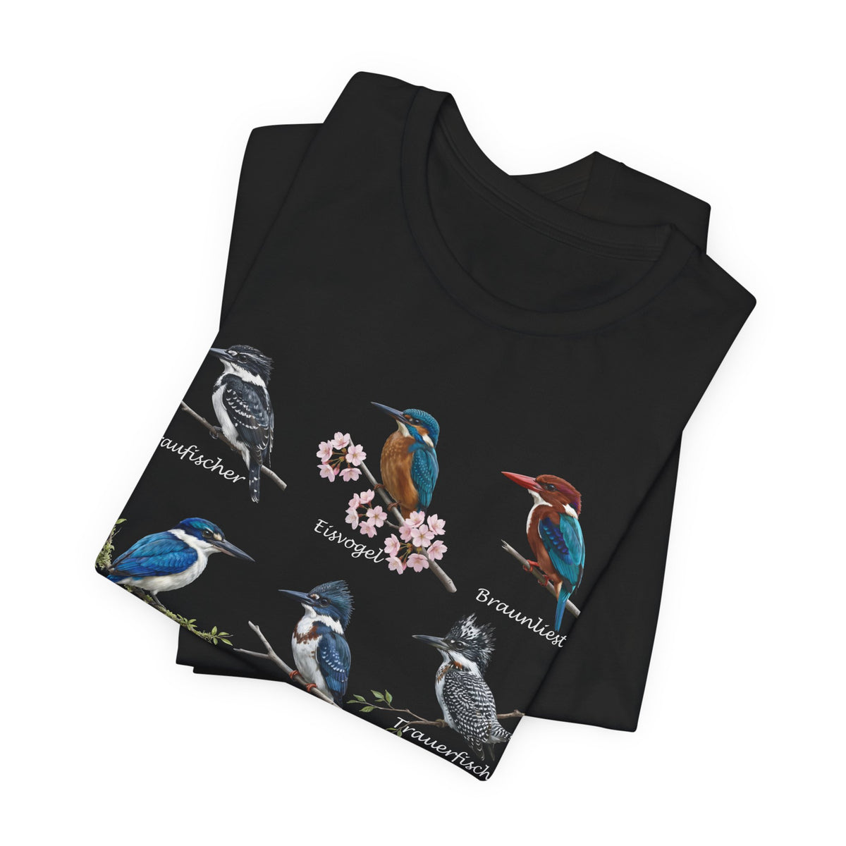 T-Shirt mit Eisvögeln Vogel – bird graphic tee und watching gear Stil