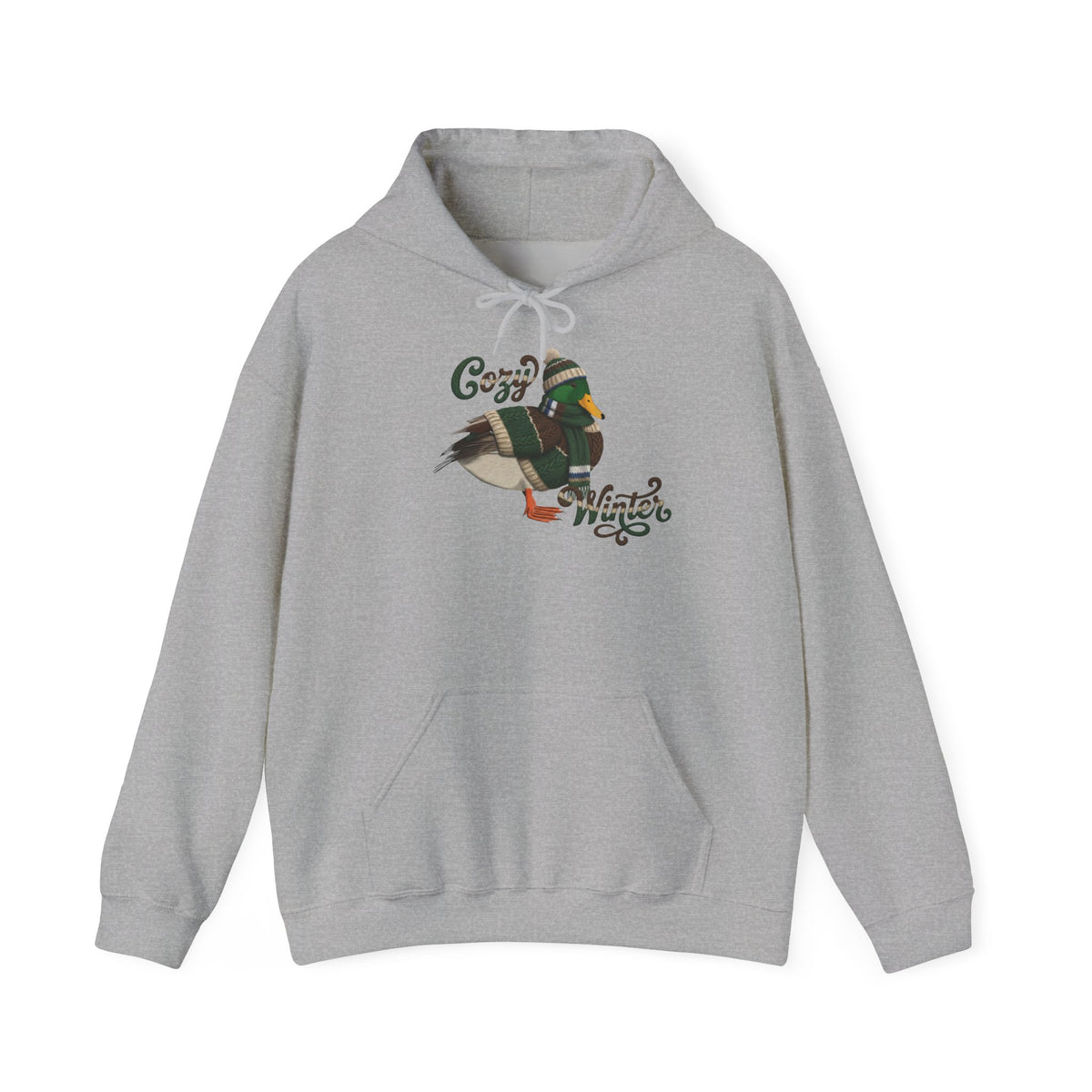 Ente mit Strickmütze Kapuzenpullover artistic apparel Hintergrund