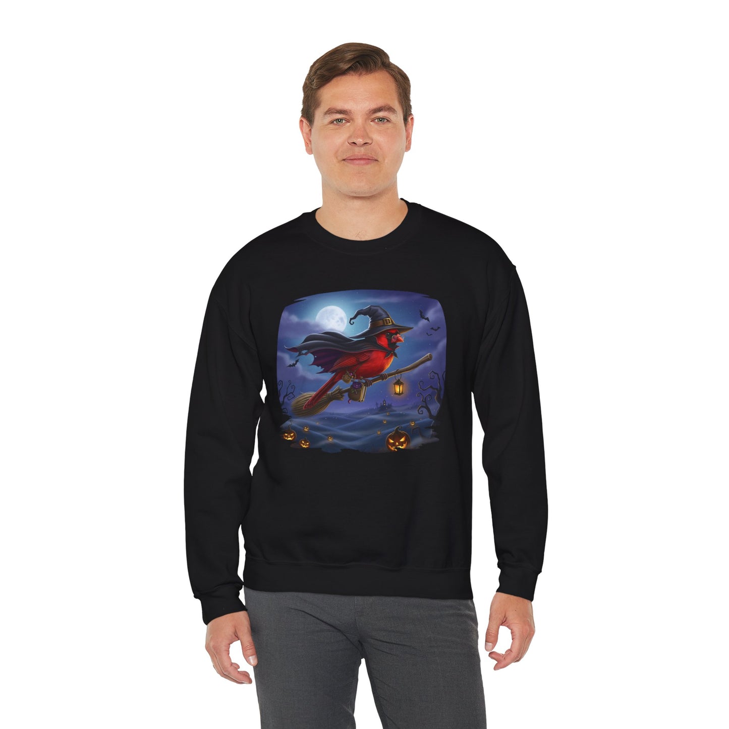Cardinal Halloween Bird Sweatshirt - Spooky Halloween Costume for Bird Lovers