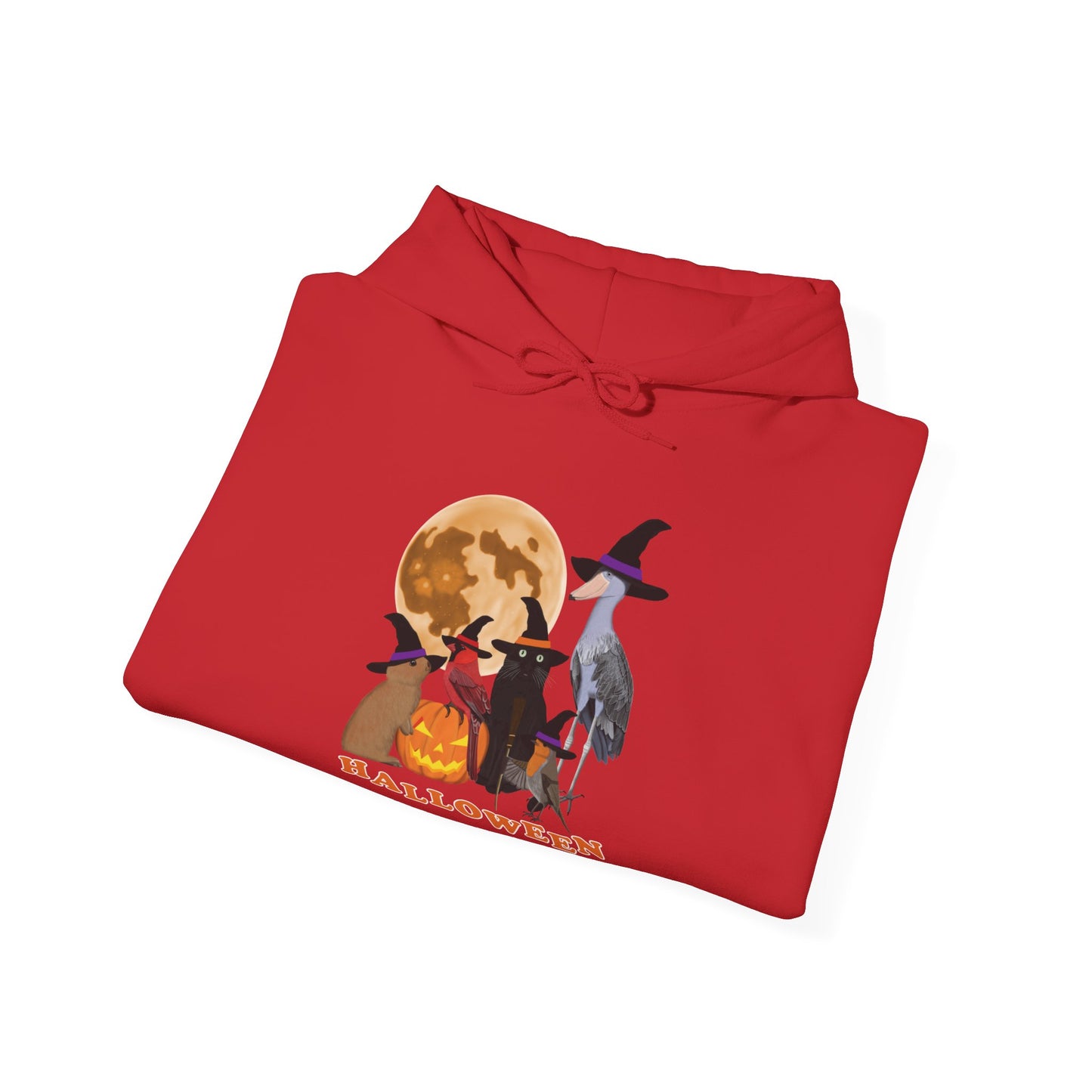 Cardinal Robin Shoebill with Cat and Bunny Halloween Bird Hoodie