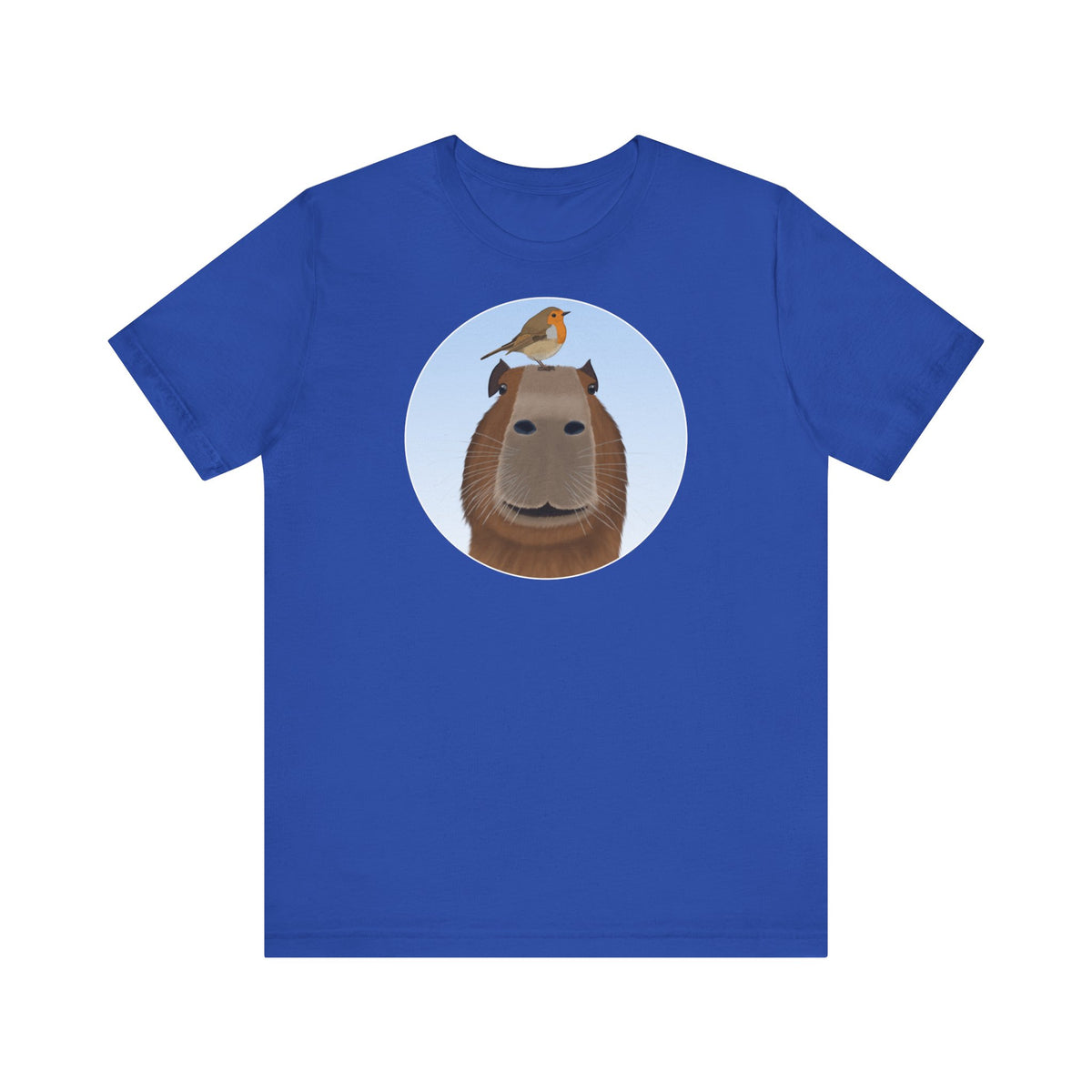 Capybara mit Rotkehlchen Lustiges Vogel T-Shirt – bird graphic tee,