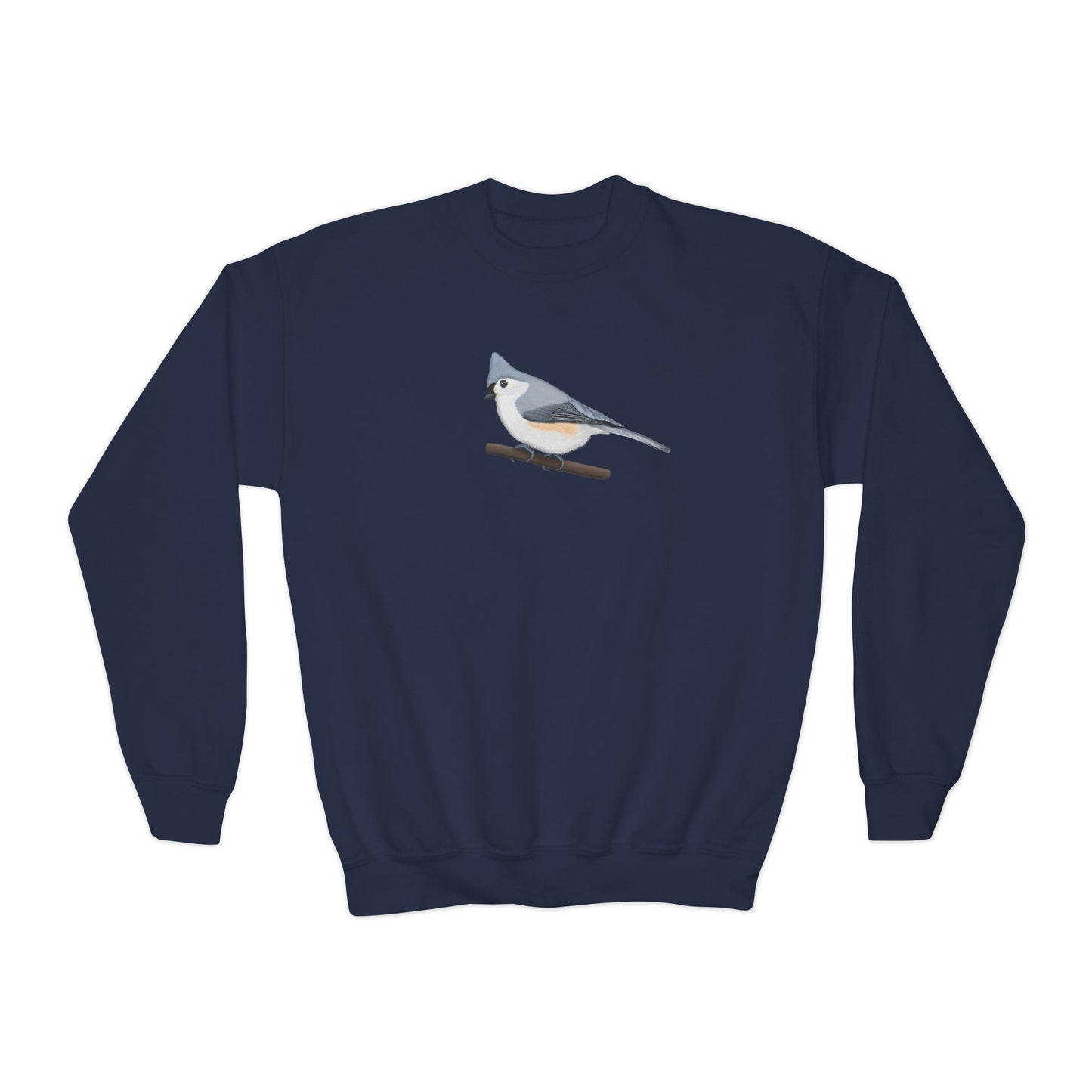 Tufted Titmouse Youth Sweatshirts in Maroon