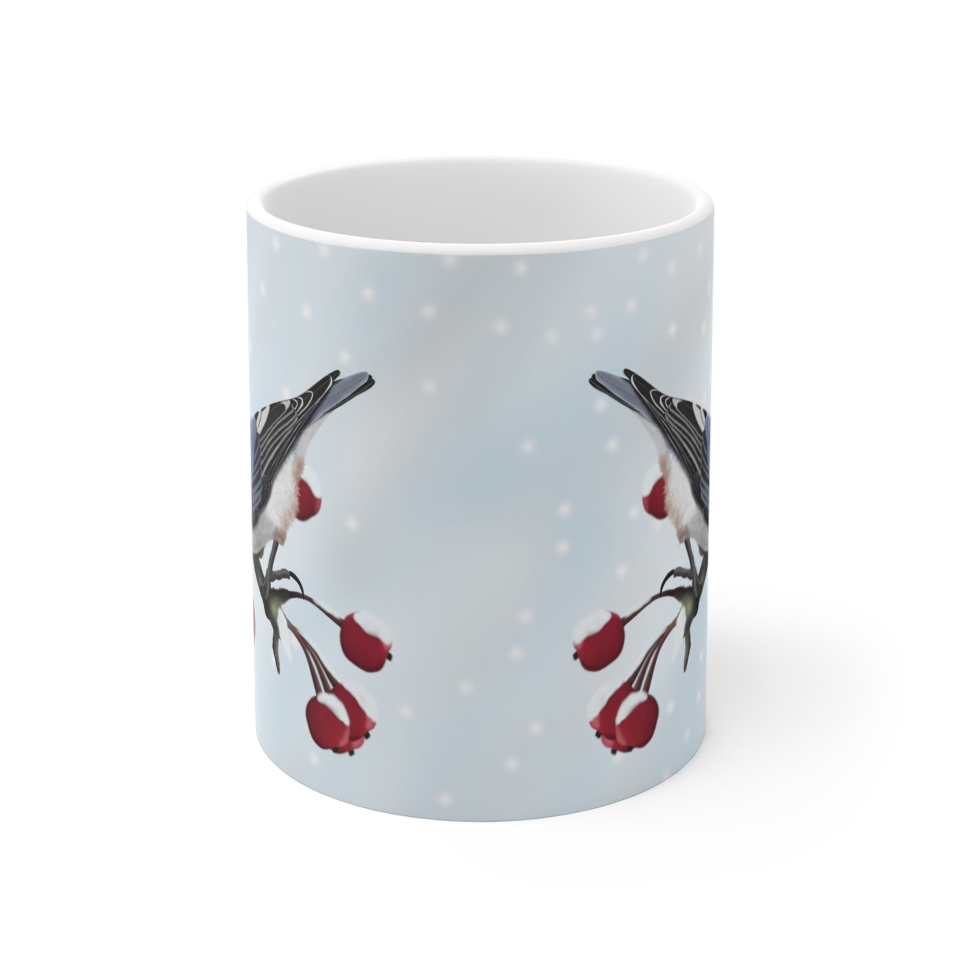 Nuthatch Winter Bird Ceramic Mug 11oz - jz.birds