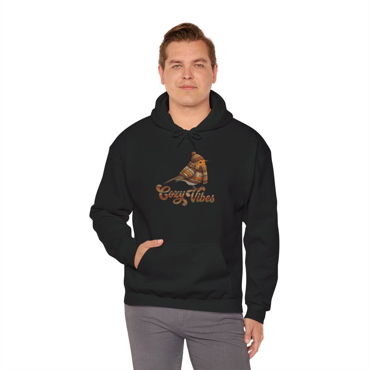 Rouge-Gorge avec Bonnet Sweat à Capuche Cozy Winter | Hoodie Oiseau pour Ornithologues & Amoureux de la Nature