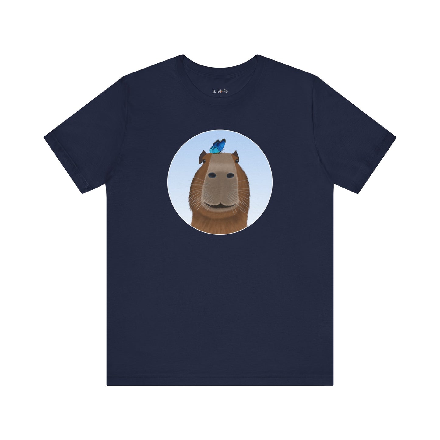 Capybara with Butterfly Friend on Head Funny T-Shirt