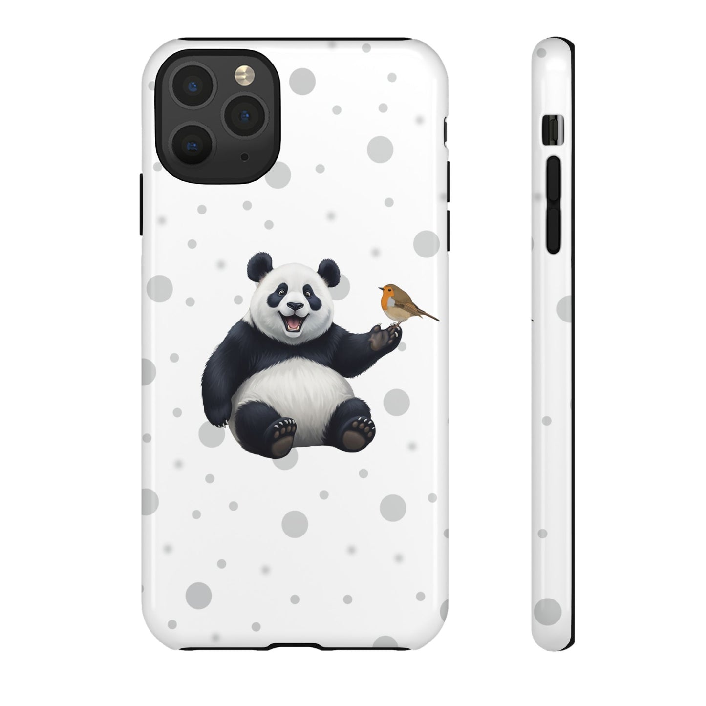 Rotkehlchen mit Panda iPhone & Google Pixel Tiermotiv Handyhülle - Tierisch guter Schutz