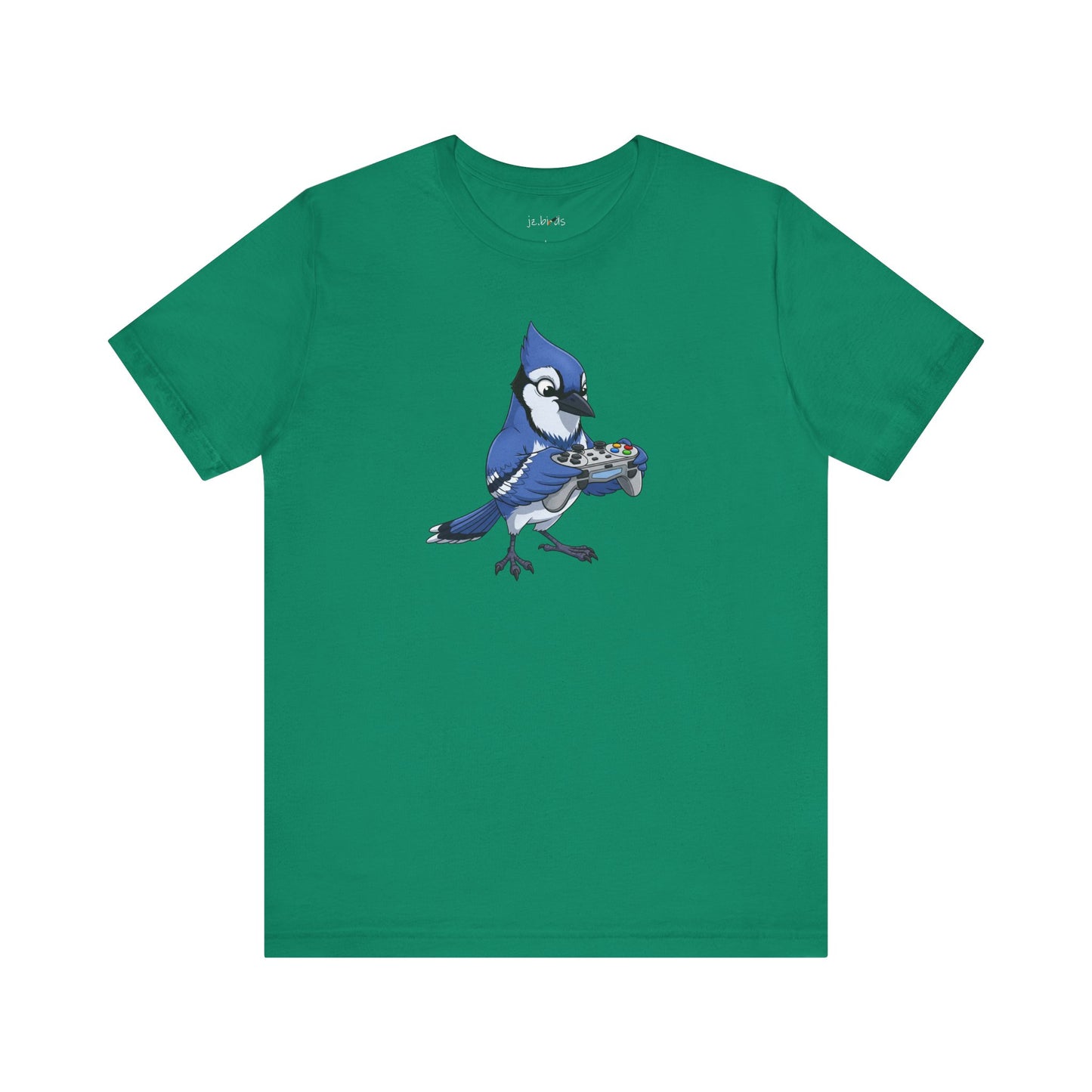 Blue Jay Playing Video Games Funny Gamer and Bird Lover T-Shirt