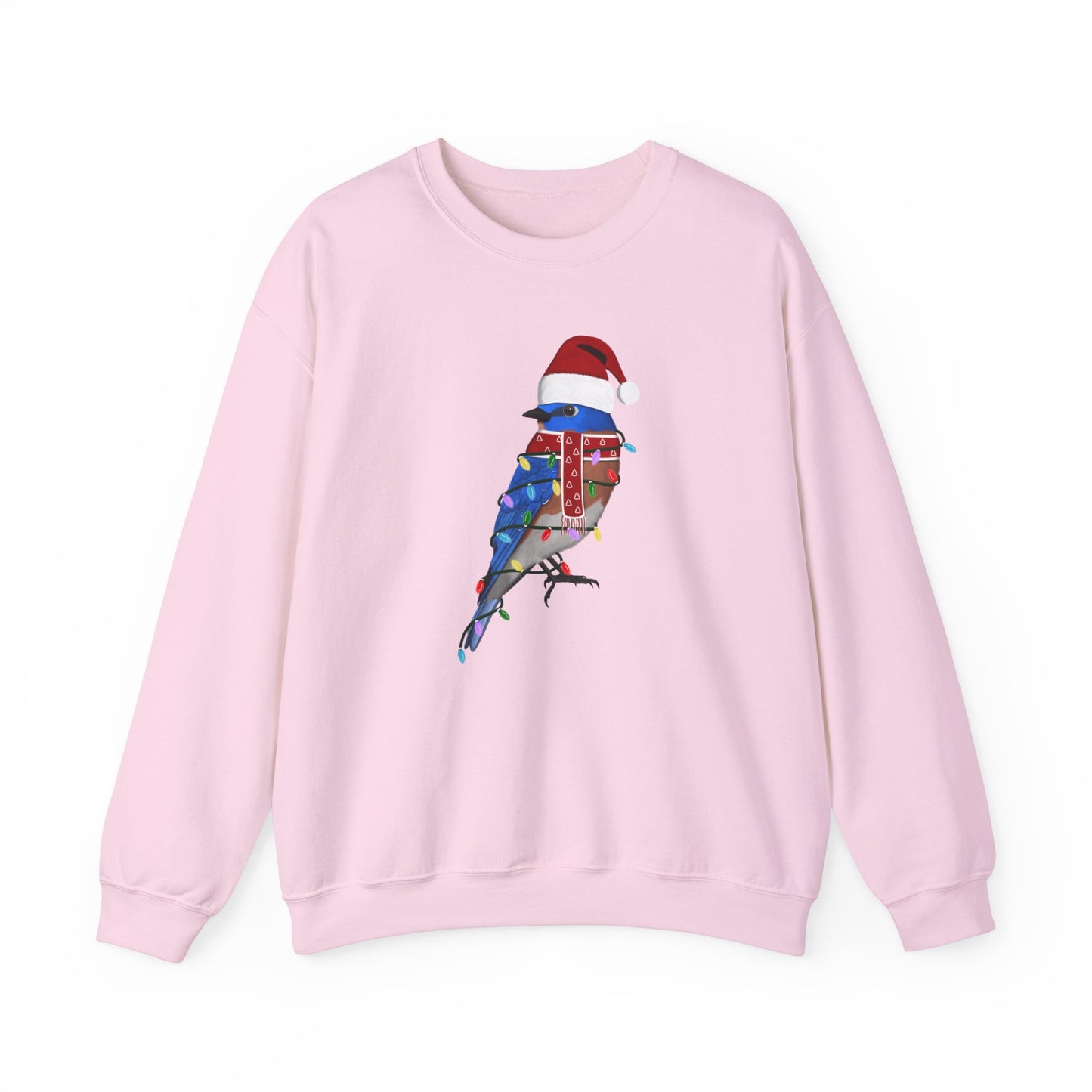 Bluebird with Fairy Lights Santa Claus Christmas Bird Sweatshirt