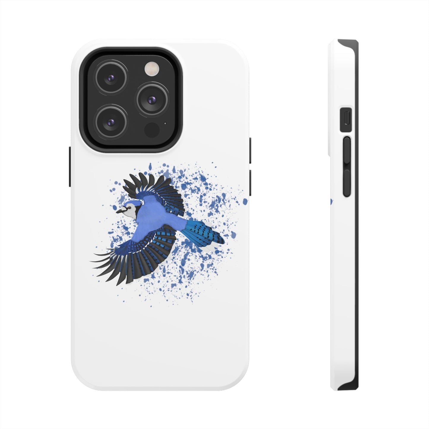Blue Jay Bird Art Tough Phone Case White
