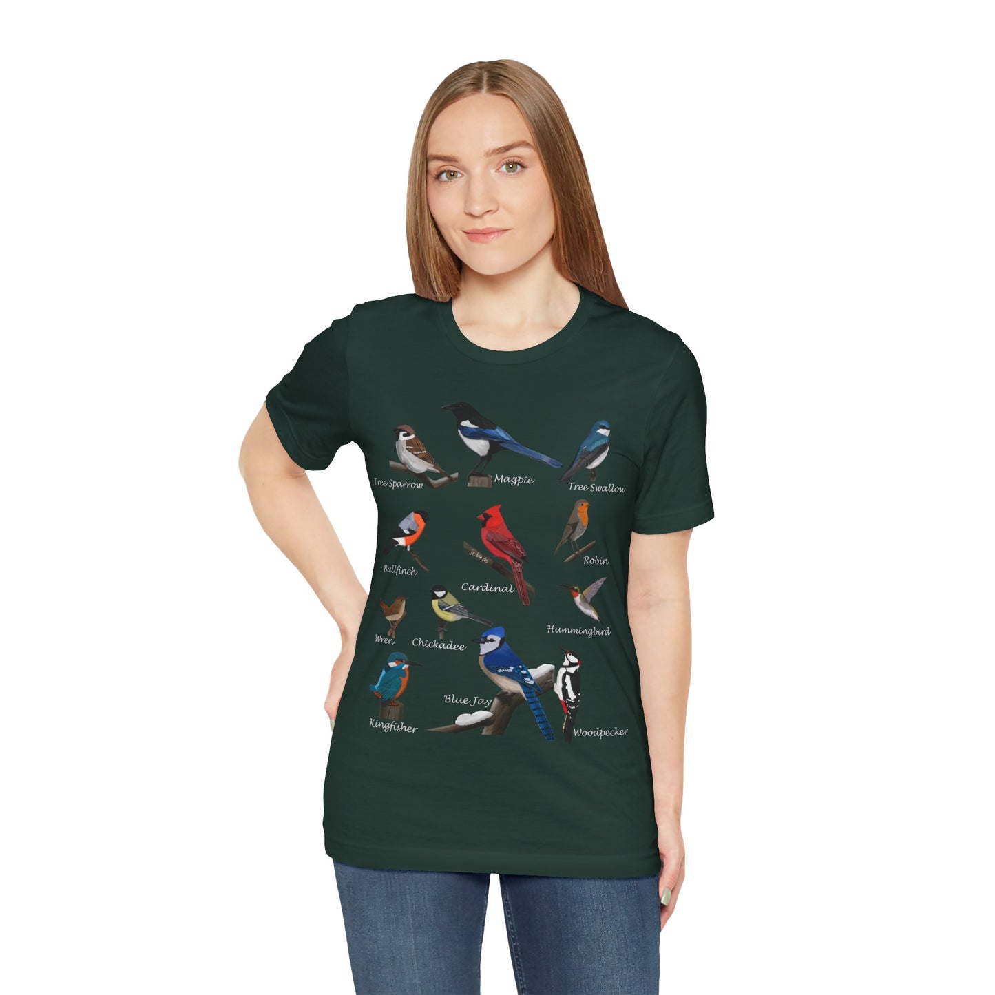 Garden Birds Blue Jay Cardinal Robin Chickadee Birding & Birdwatching Bird T-Shirt