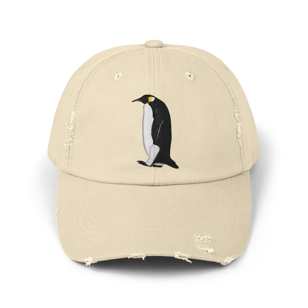 Penguin Bird Art Distressed Cap Hats – Accessories, Cotton