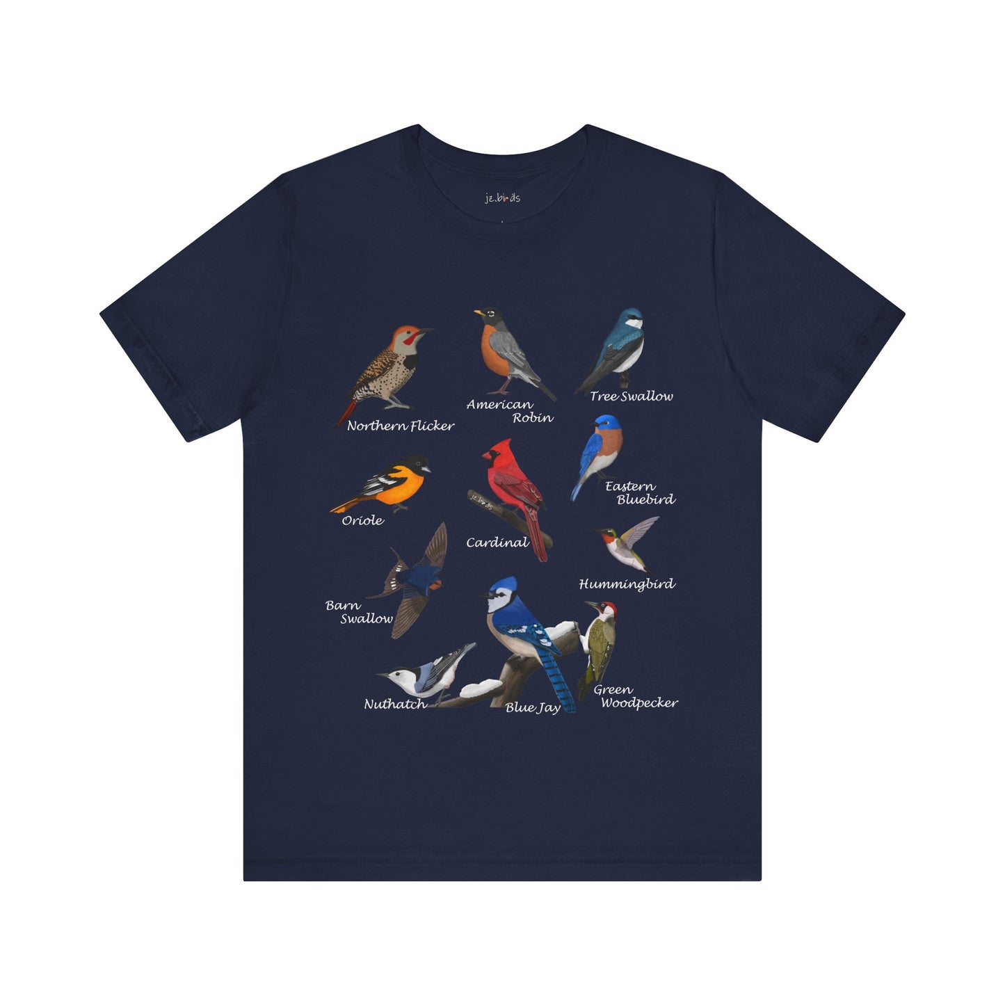 Blue Jay Cardinal Oriole Bluebird Hummingbird Bluebird Birding & Birdwatching T-Shirt
