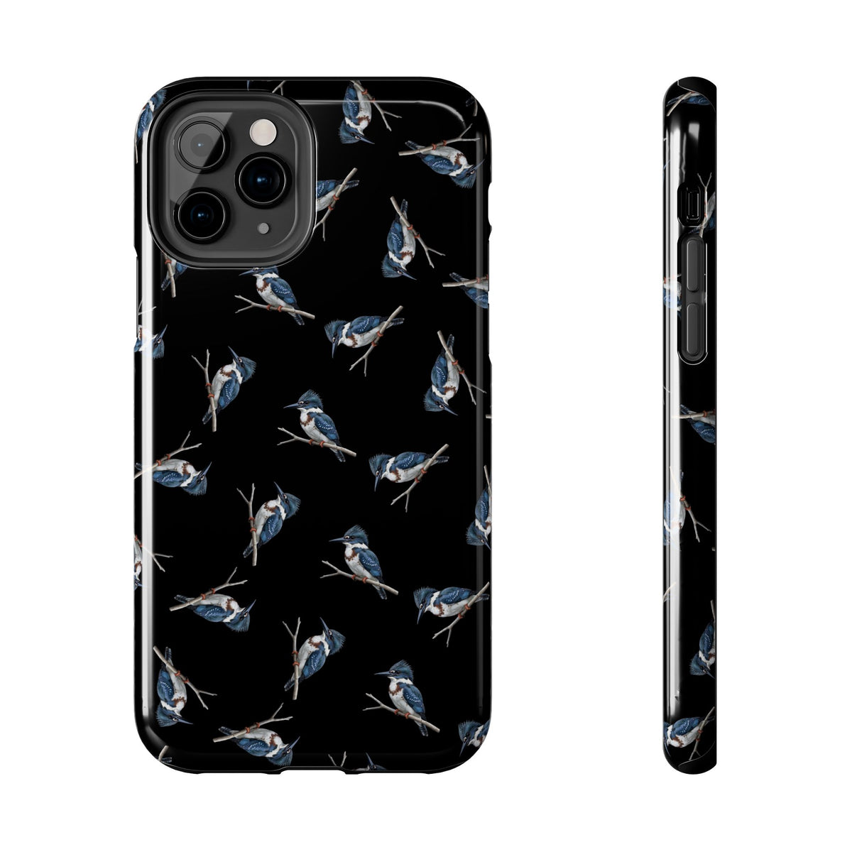 Belted Kingfisher Phone Case – iPhone Black – Premium Tough Cover for Bird Lovers