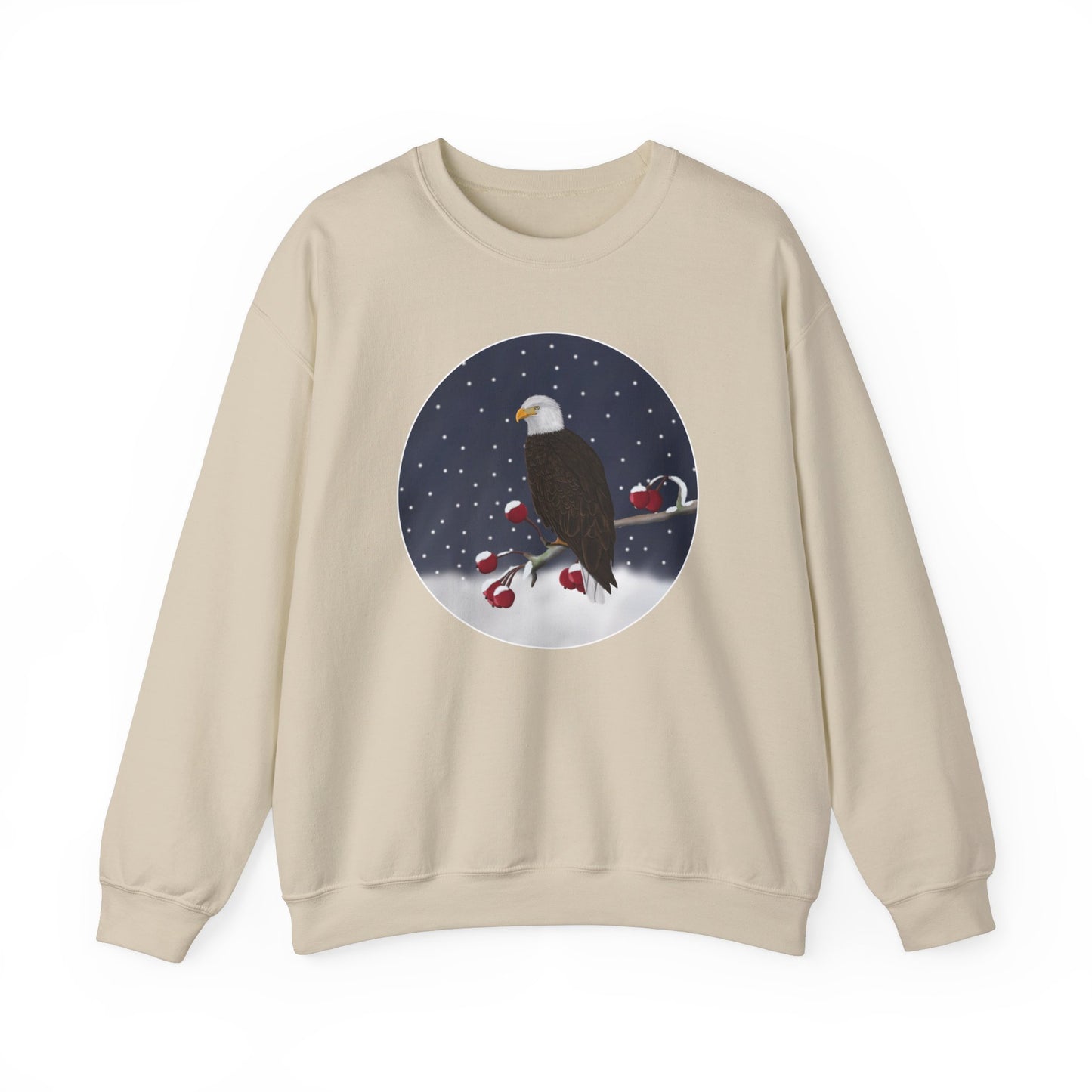 Bald Eagle on a Winter Branch Birdwatcher Christmas Bird Sweatshirt