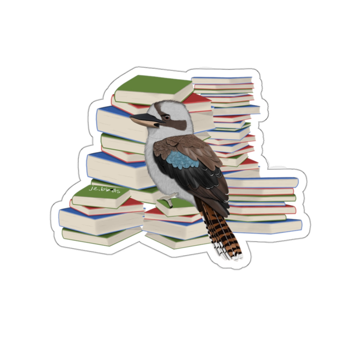 Kooakburra Bird and Books Birdlover Bookworm Sticker