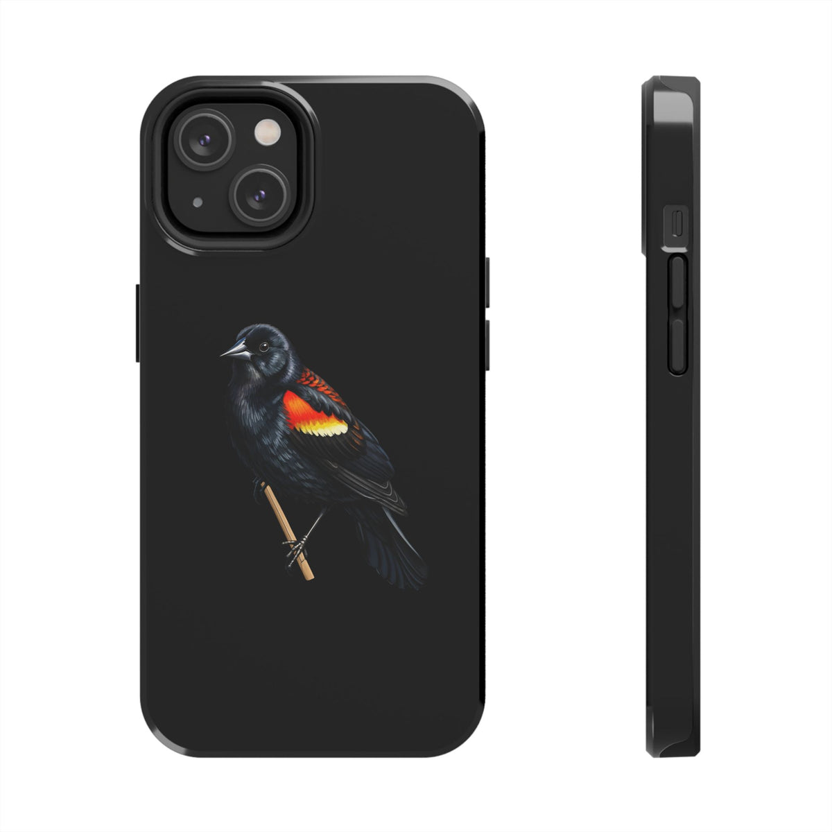 Red Winged Blackbird Dual-Layer iPhone Case with Bird Art – The Perfect Gift for Ornithologists & Bird Lovers