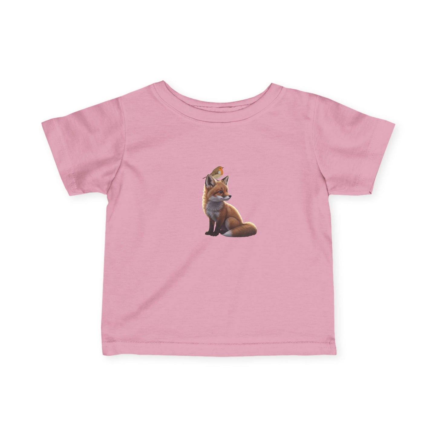 Fox and Bird Baby & Toddler T-Shirt with Robin