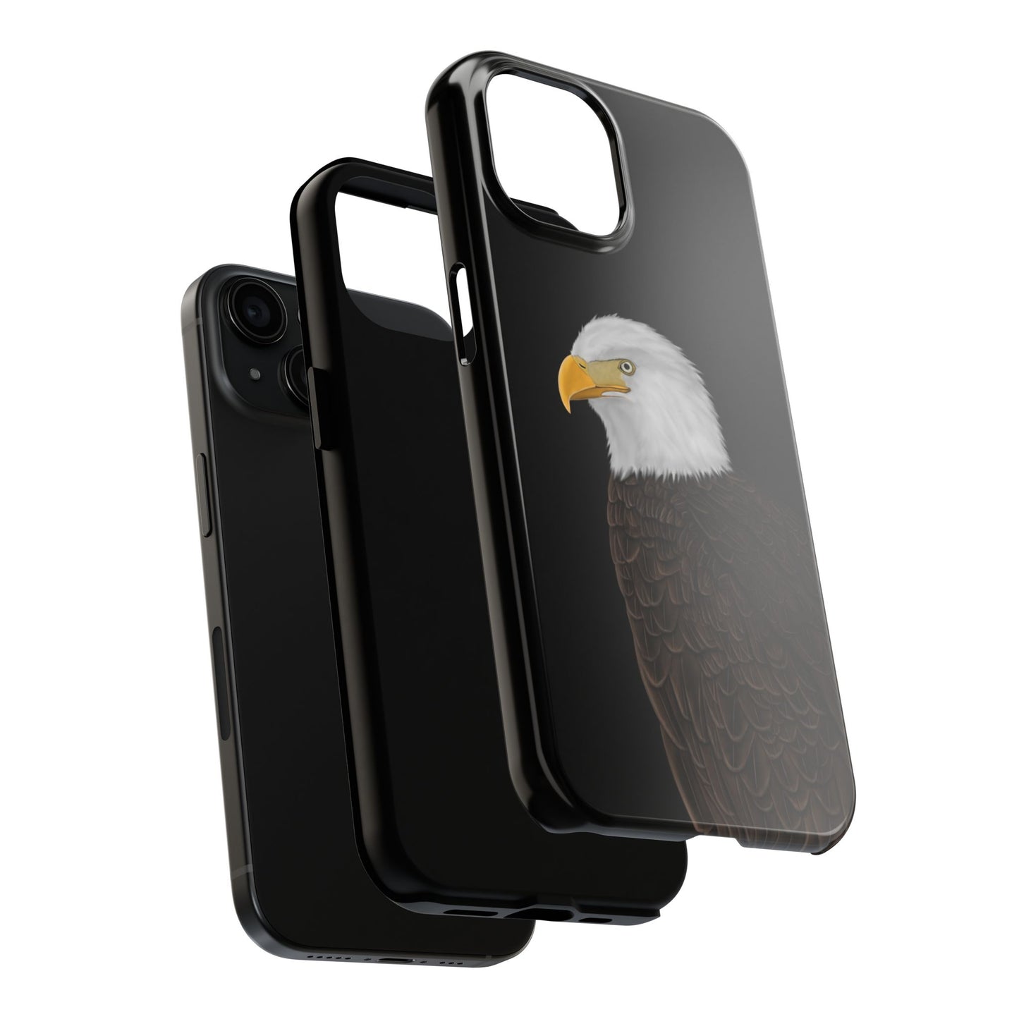 Bald Eagle Bird Art Tough Phone Case Black