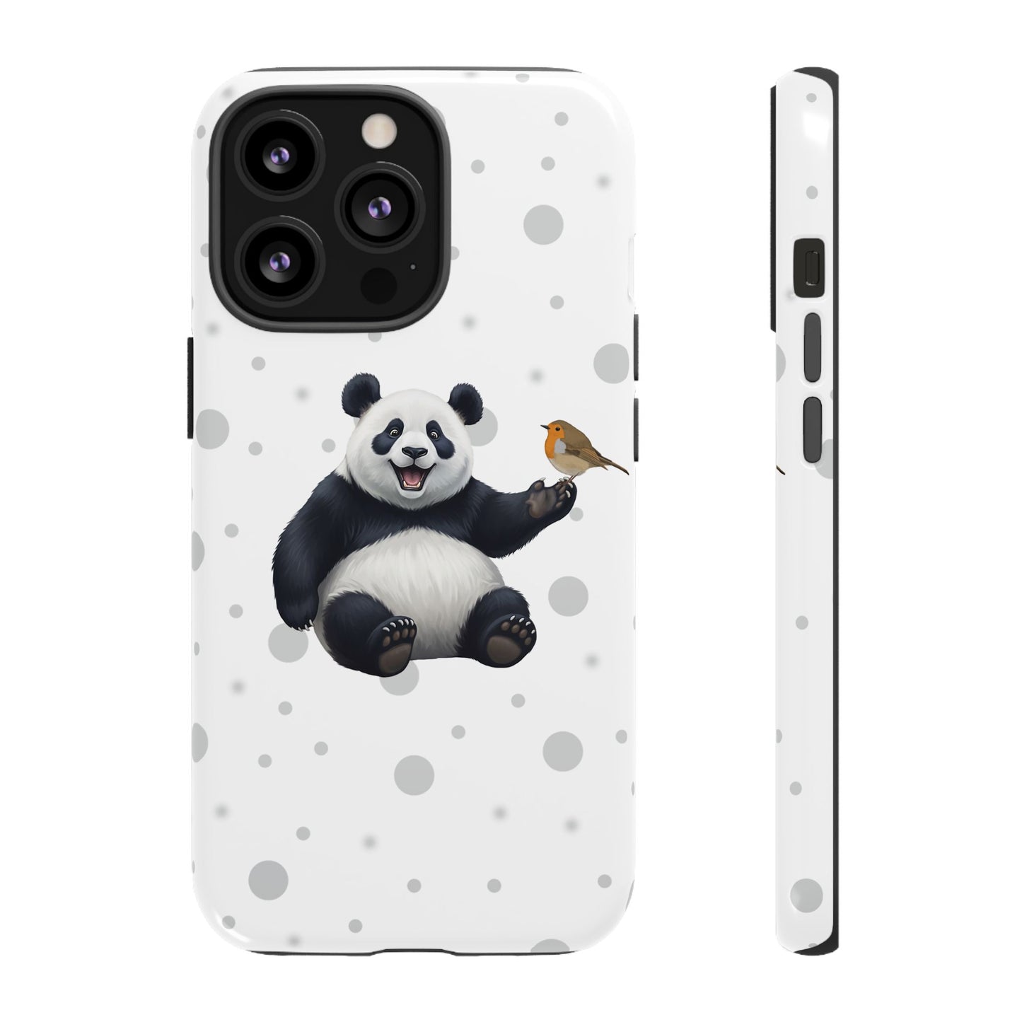 Rotkehlchen mit Panda iPhone & Google Pixel Tiermotiv Handyhülle - Tierisch guter Schutz