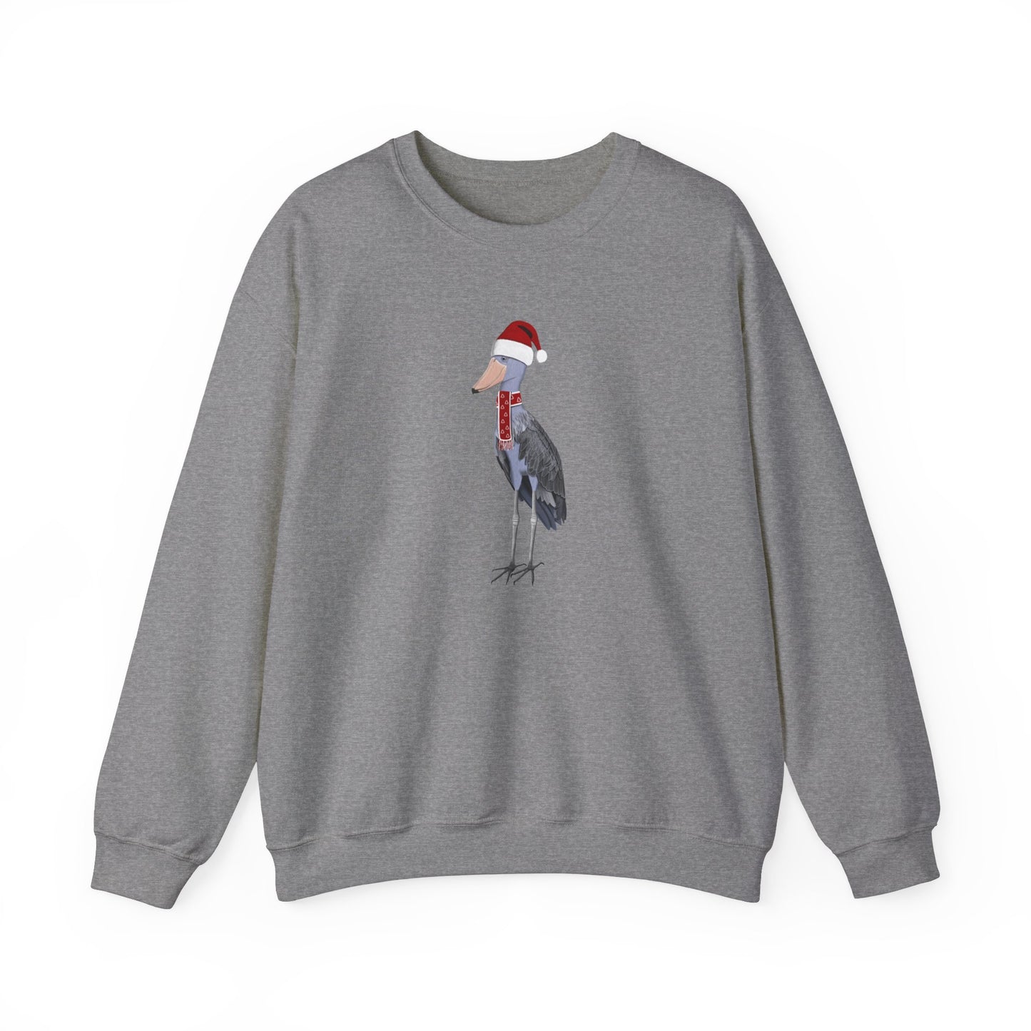 Shoebill with Christmas Hat Bird Birdwatcher Sweatshirt –