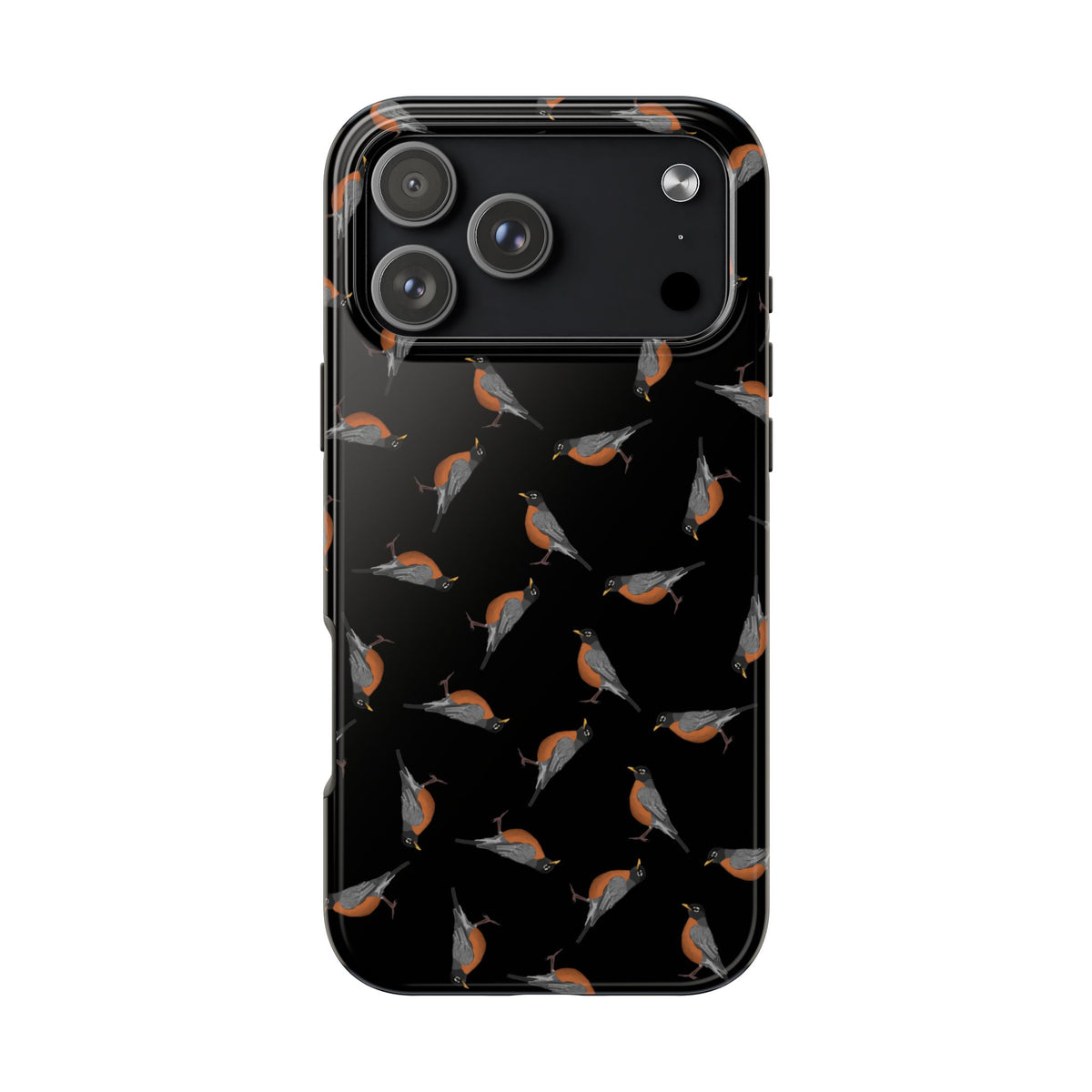 American Robin iPhone Case Black – Premium Tough Phone Cover for Bird Lovers