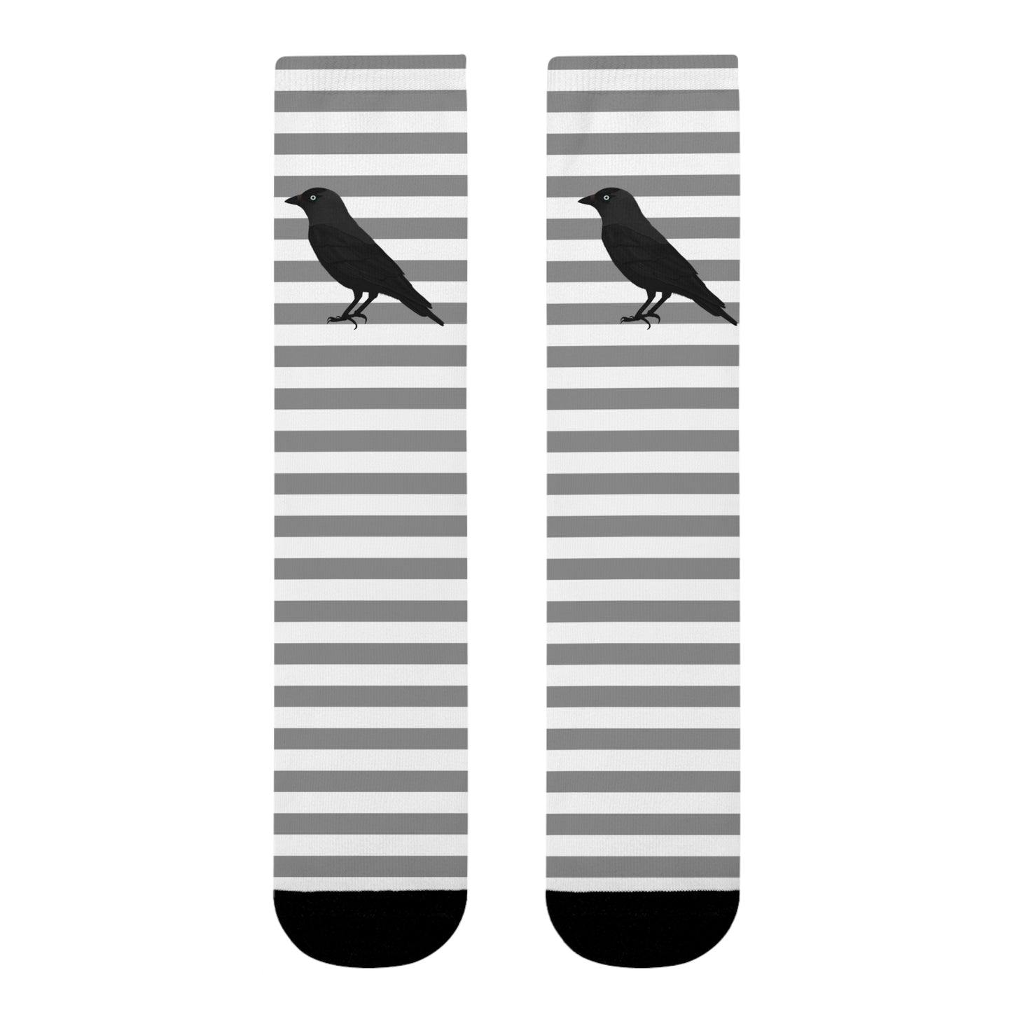 Dohle Vogel Socken mit Grau Weißen Streifen für Vogelfreunde & Vogelbeobachter