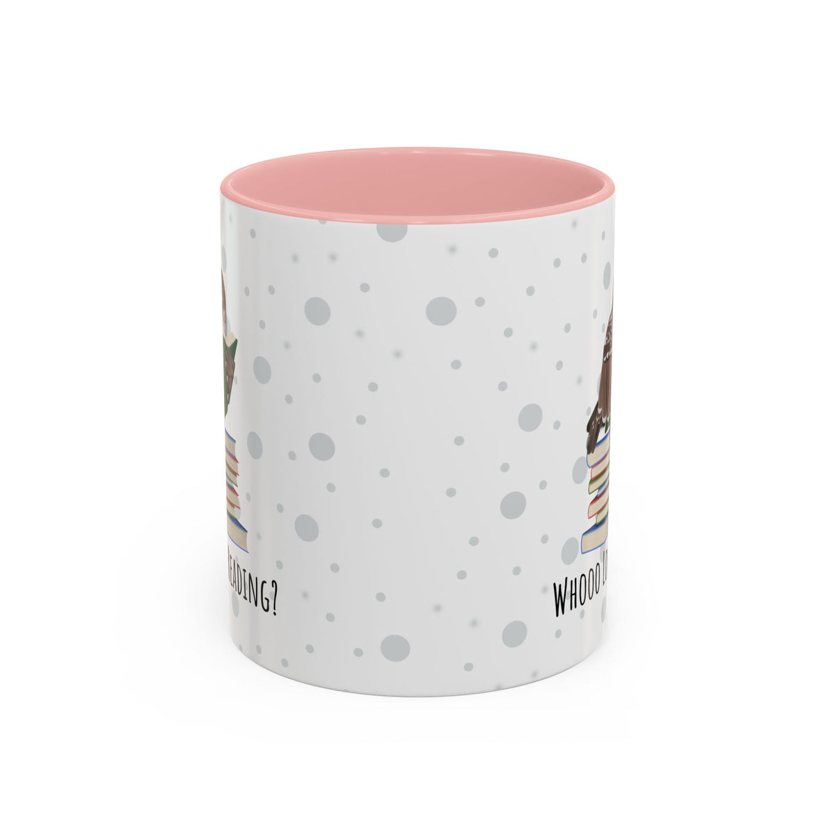 Whooo Loves Reading Owl Teacher Mug – Two-Tone Librarian & Book Lover Cup