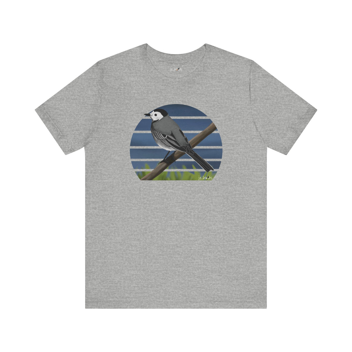 White Wagtail Birdwatcher Bird T-Shirt in Asphalt