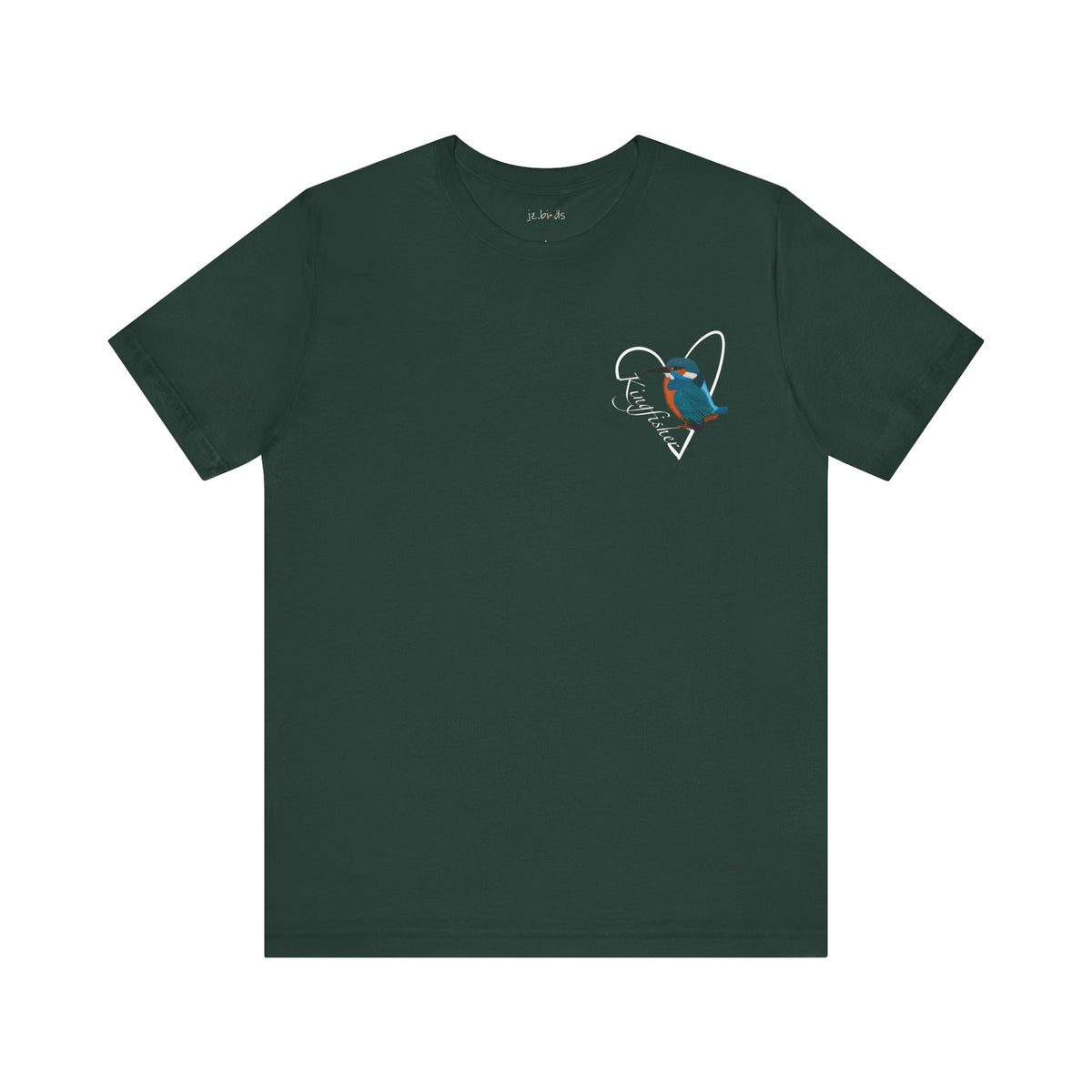 Kingfisher Heart Birdwatcher Bird T-Shirt – Cotton,