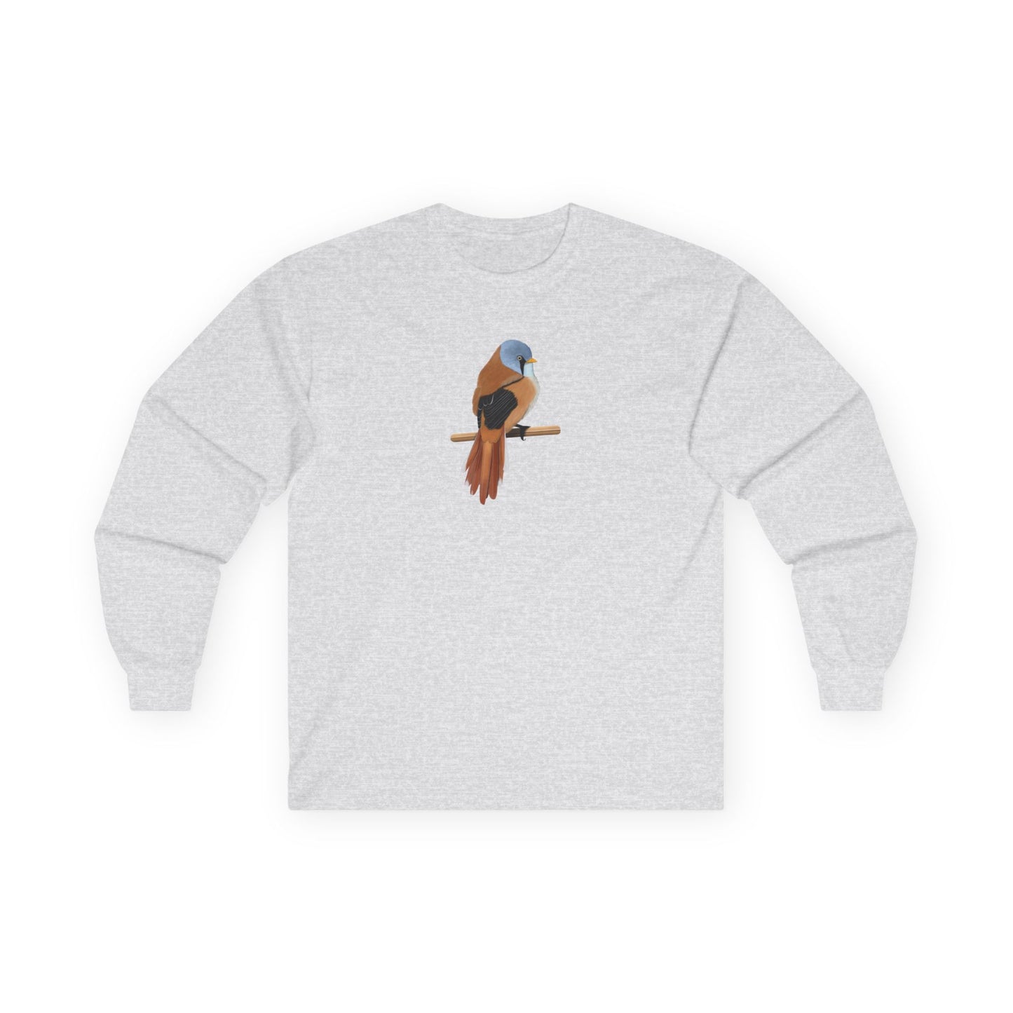 Bearded Reedling Birding & Birdwatching Bird Cotton Long Sleeve T-Shirt