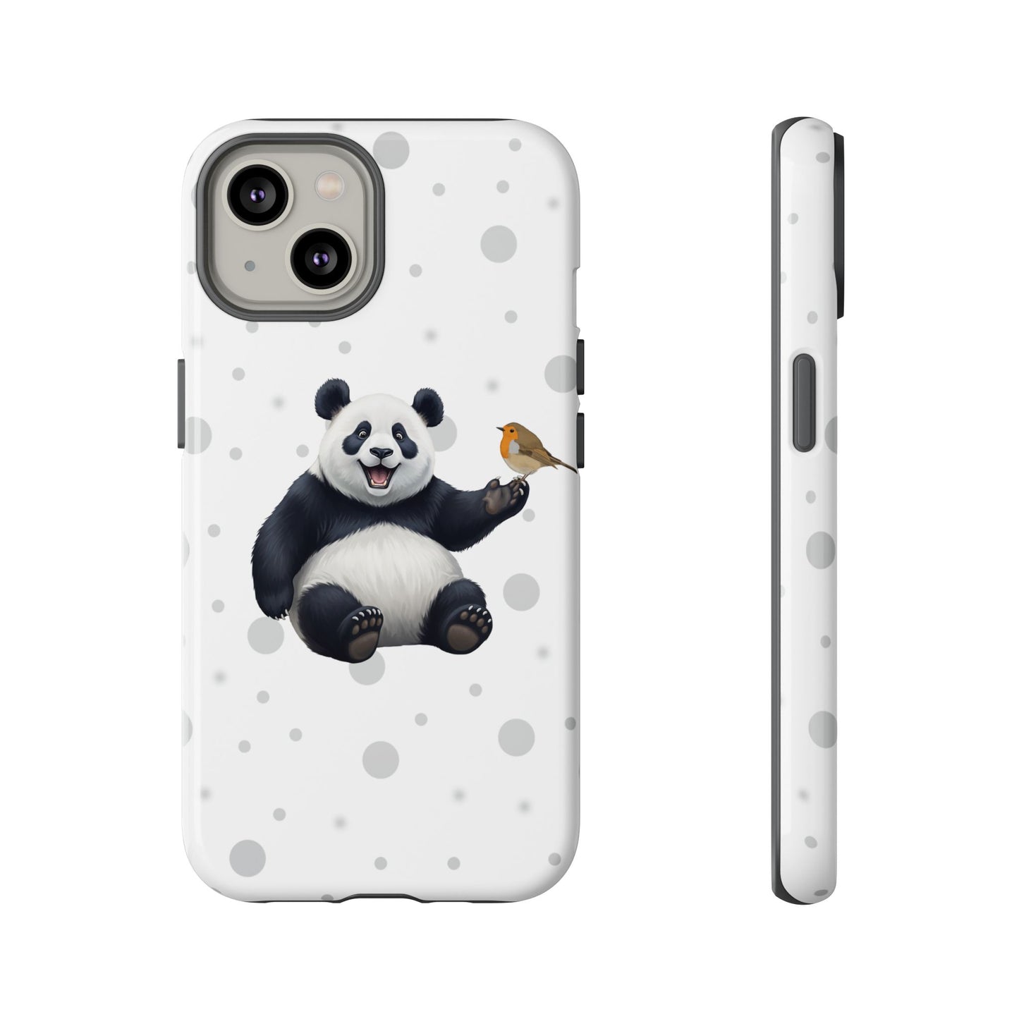 Rotkehlchen mit Panda iPhone & Google Pixel Tiermotiv Handyhülle - Tierisch guter Schutz