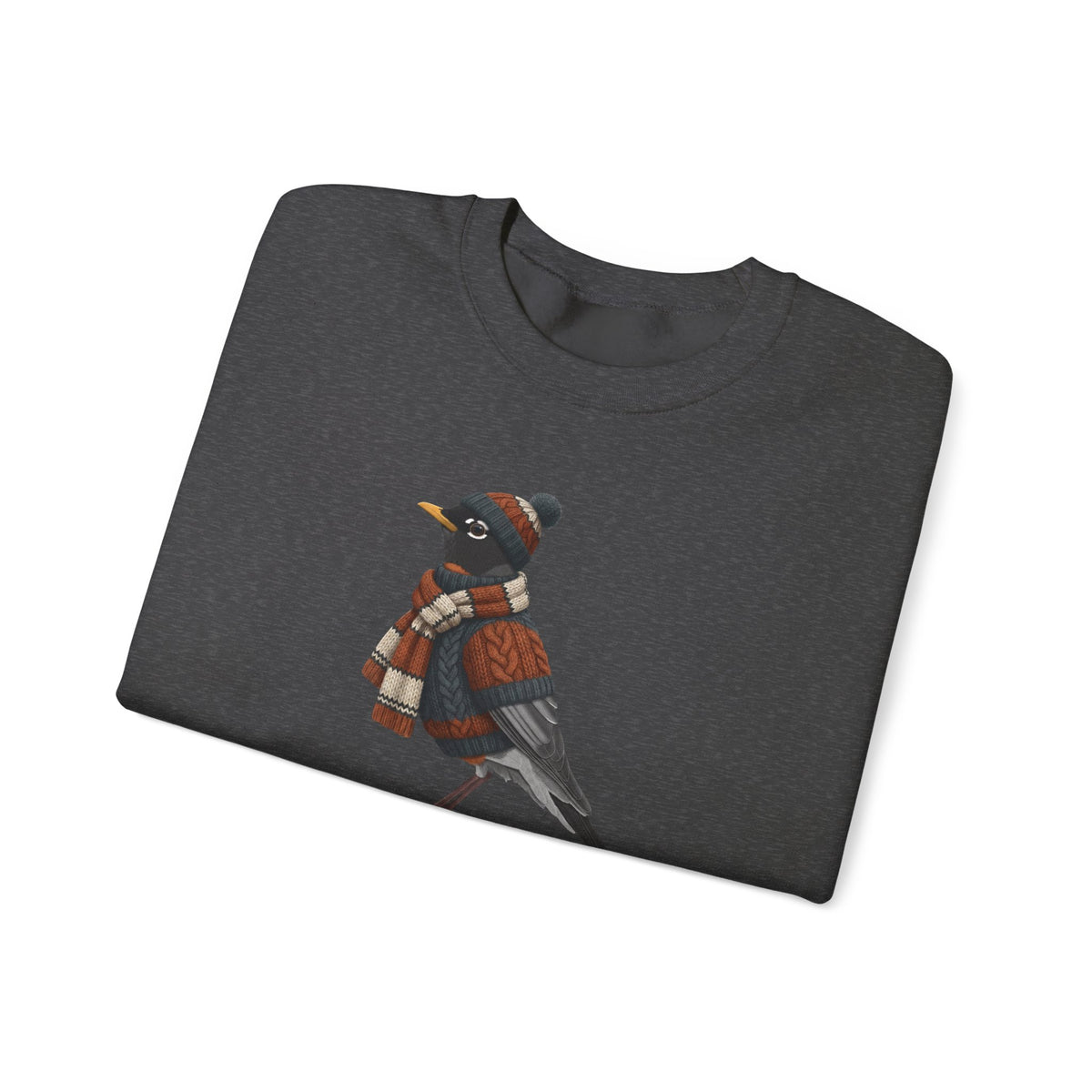 American Robin Winter Sweatshirt | Bird Watcher Crewneck | Unisex Songbirds Wearing Knit Gift for Bird Lovers