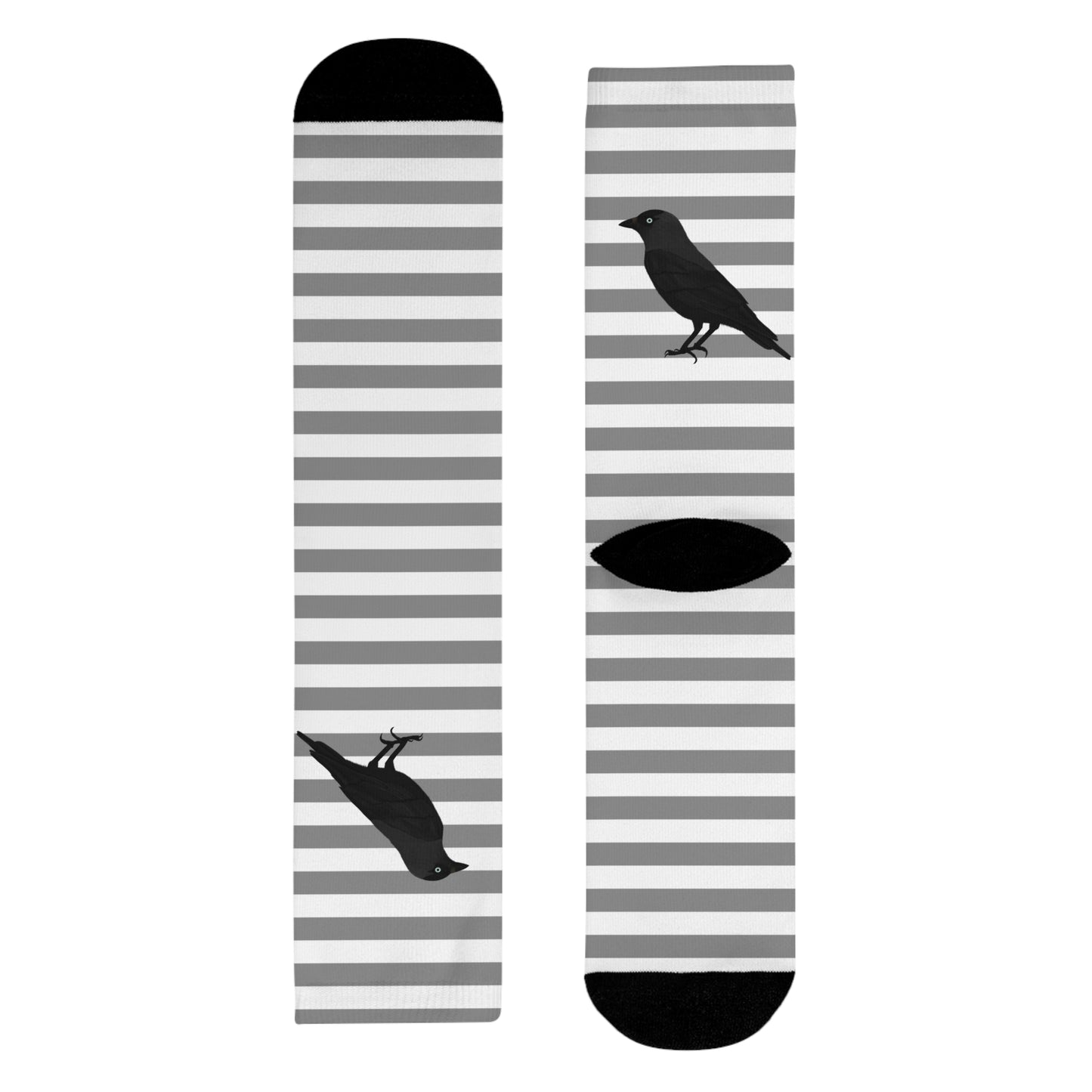 Dohle Vogel Socken mit Grau Weißen Streifen für Vogelfreunde & Vogelbeobachter