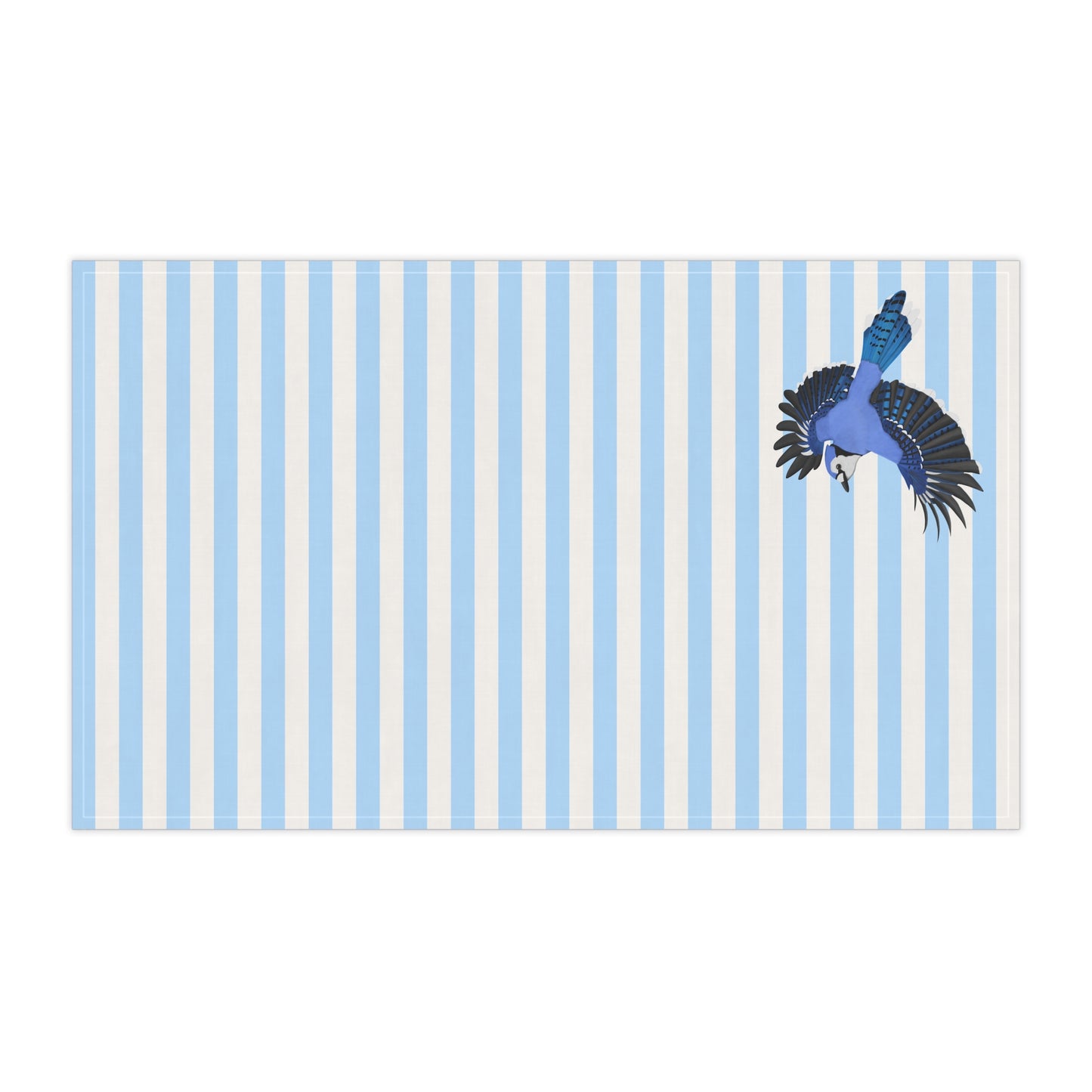 Blue Jay Bird Art Kitchen Towel Blue White 18" × 30"