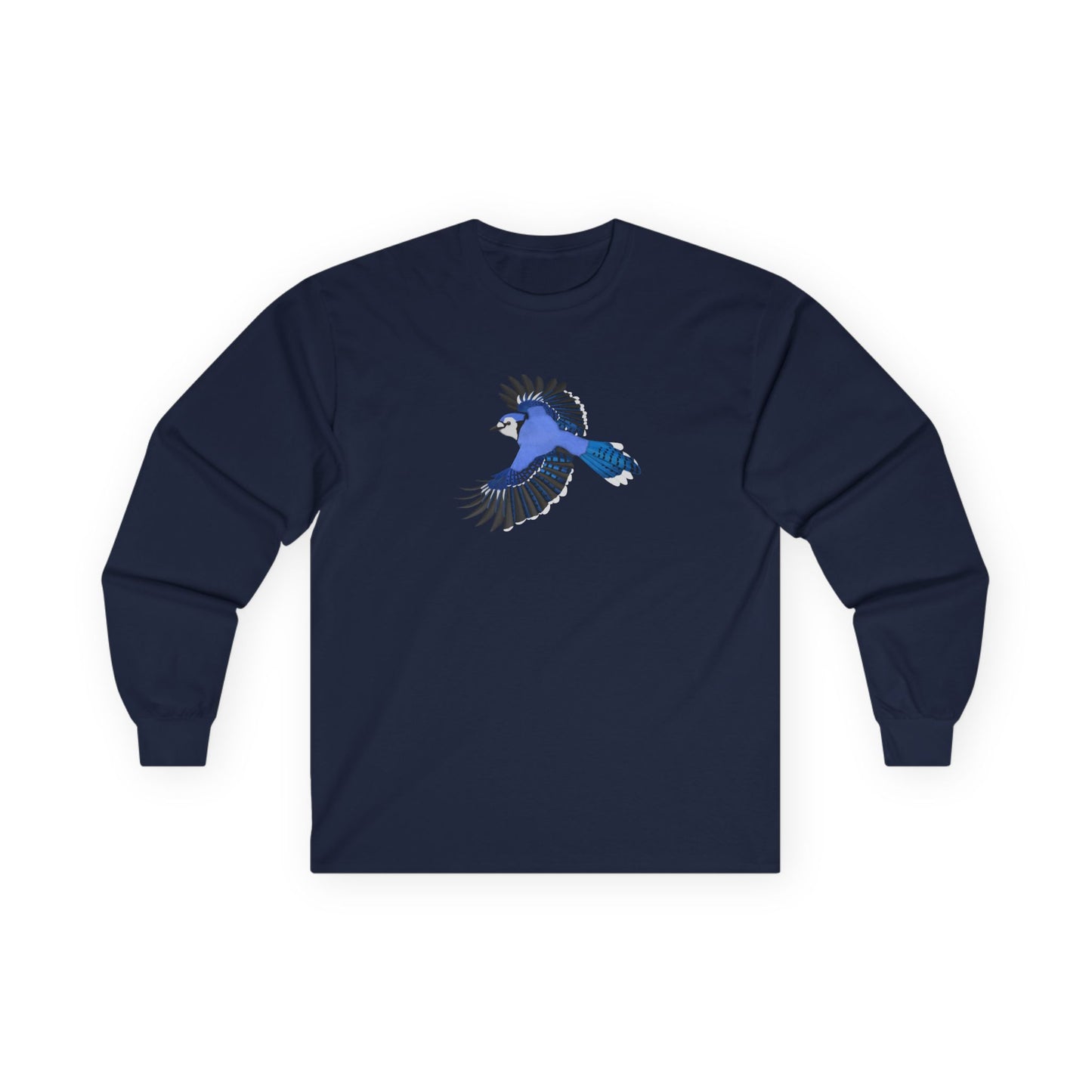 Blue Jay Birding & Birdwatching Bird Cotton Long Sleeve T-Shirt