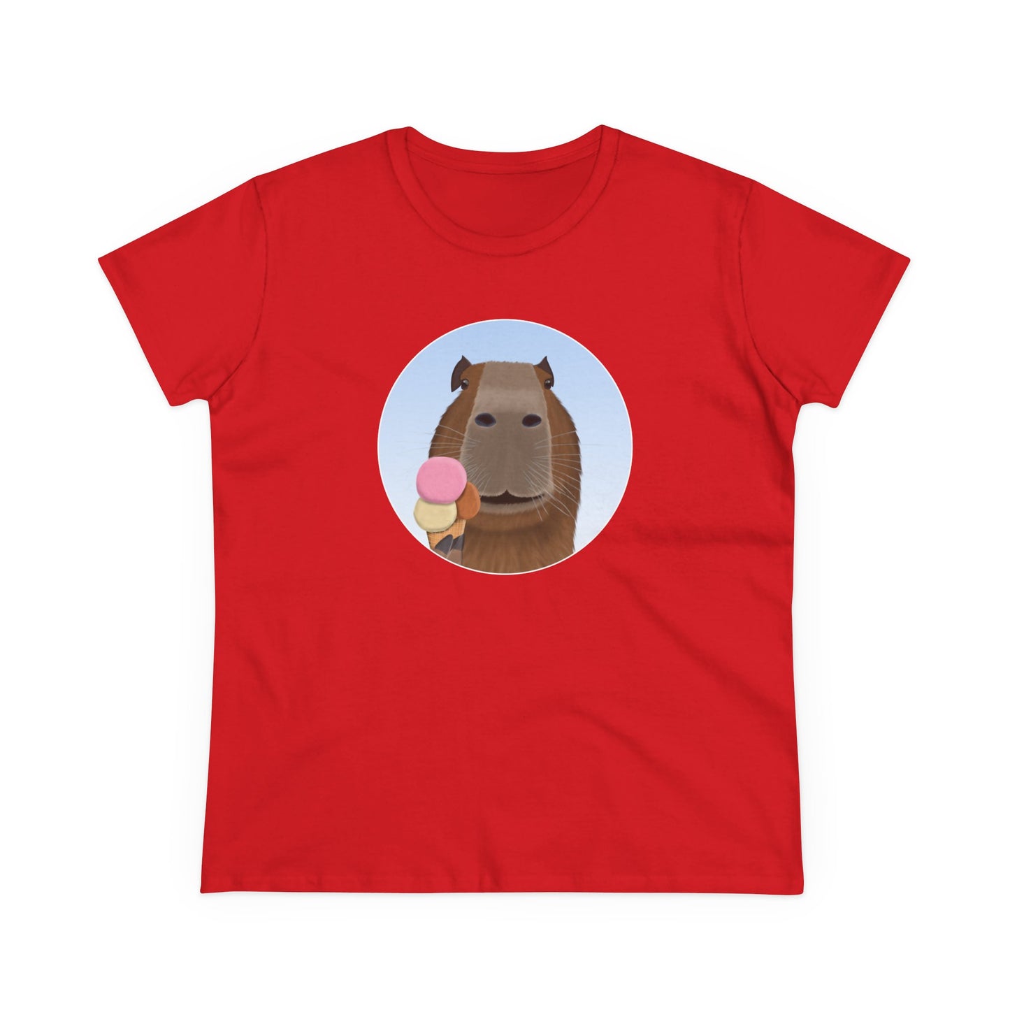 Capybara with Ice Cream Funny Design for Capybara Lovers Women's T-Shirt