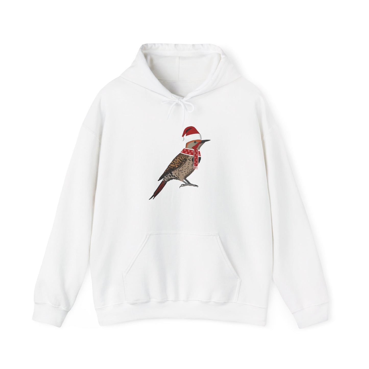 Northern Flicker Christmas Bird with Santa Hat Birdwatcher Birdlover Hoodie