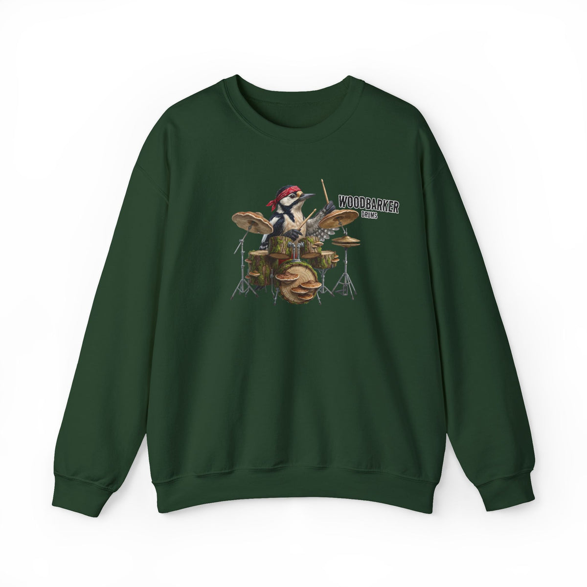 The Woodbarker Drummer Sweatshirt – Backyard Birds – Animal Lover Gift and Avian Enthusiast style