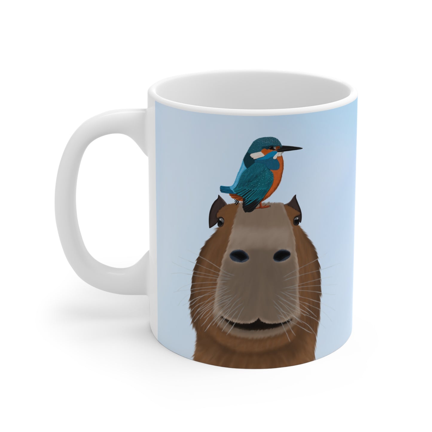 Eisvogel Tasse – Capybara mit Lustige Vogel