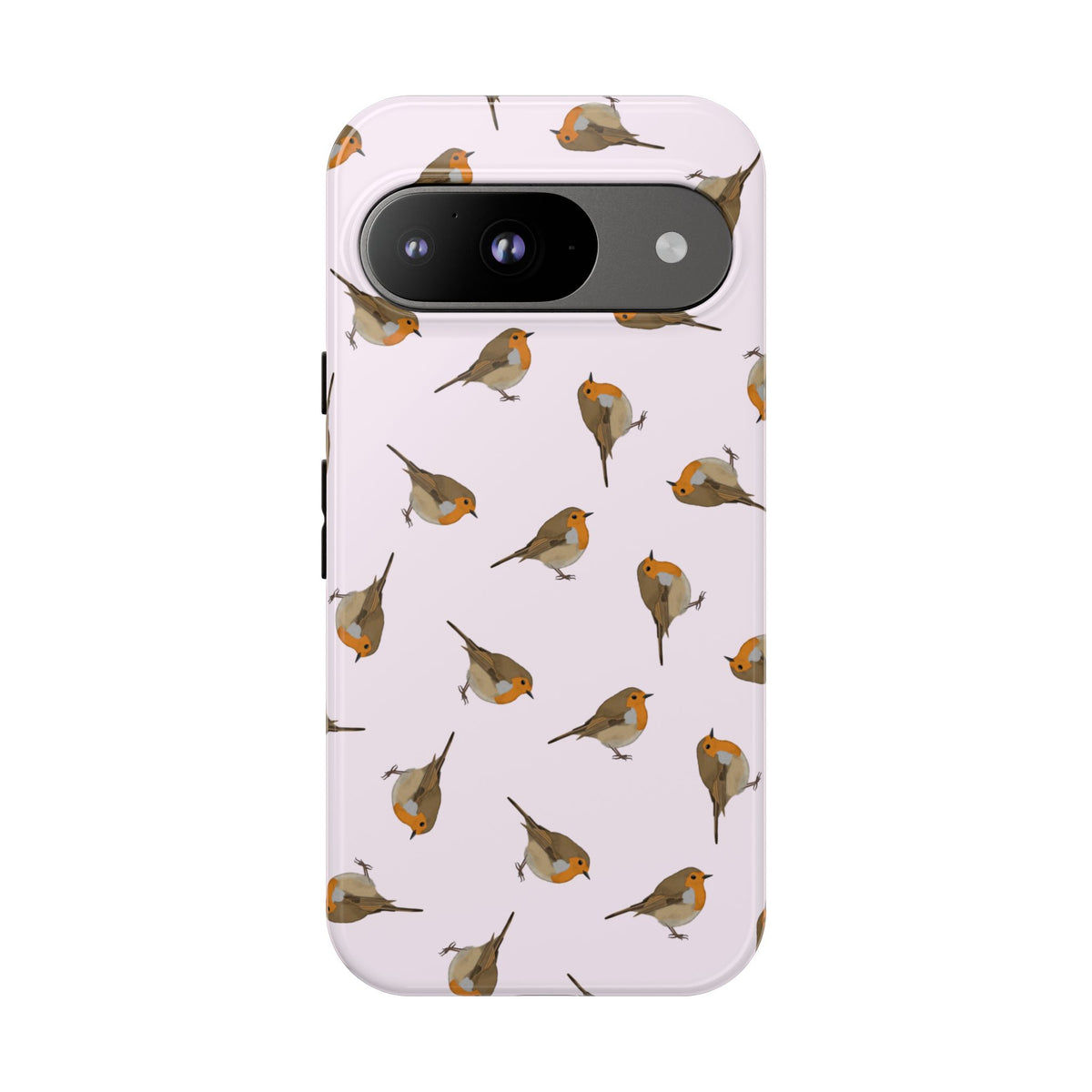 Rotkehlchen Handyhülle in Rosa | Vogel-Motiv für iPhone & Google Pixel